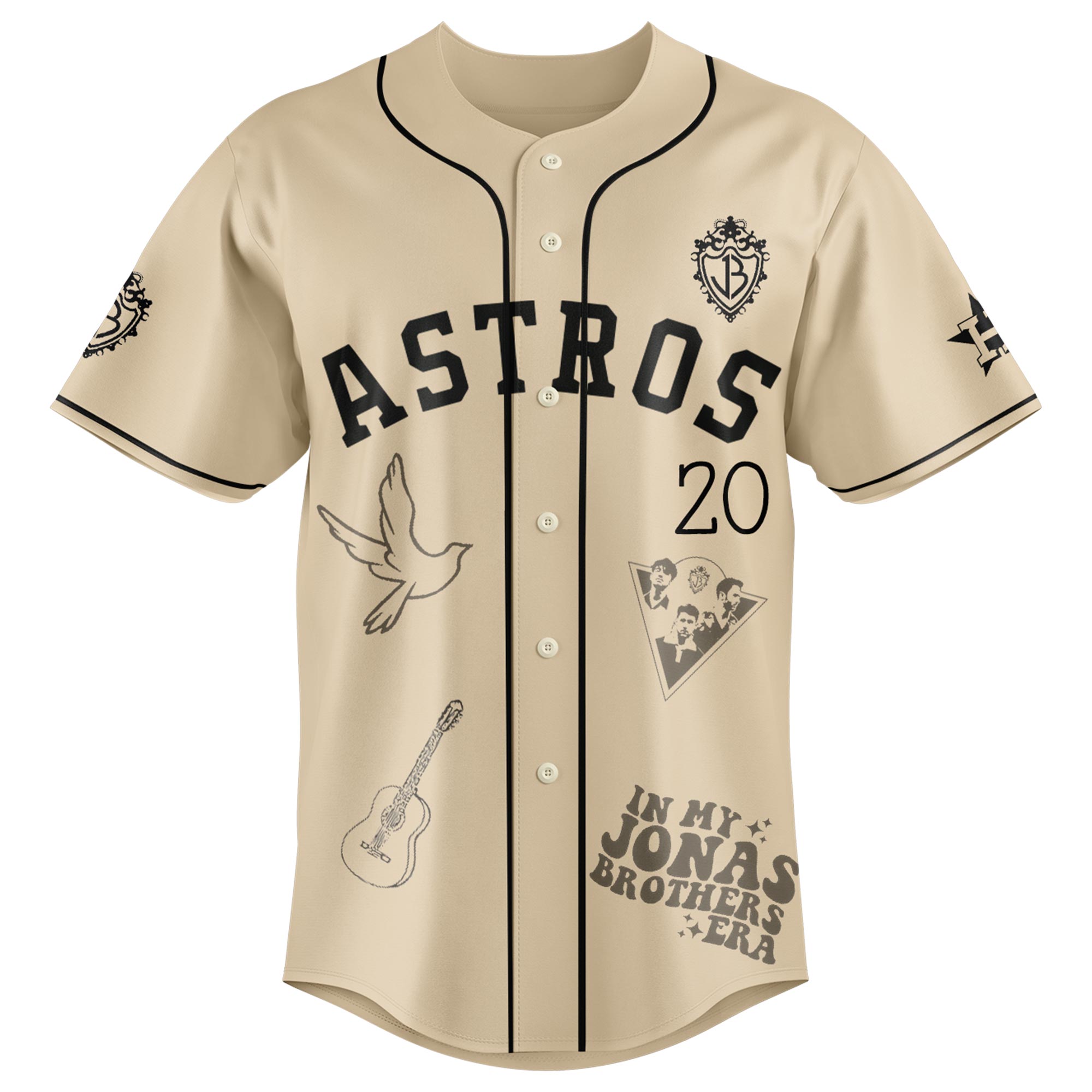 Jerseytrend Houston Astros MLB x Greetings From Jonas Brothers Personalized Baseball Jersey For Fans - Image 3