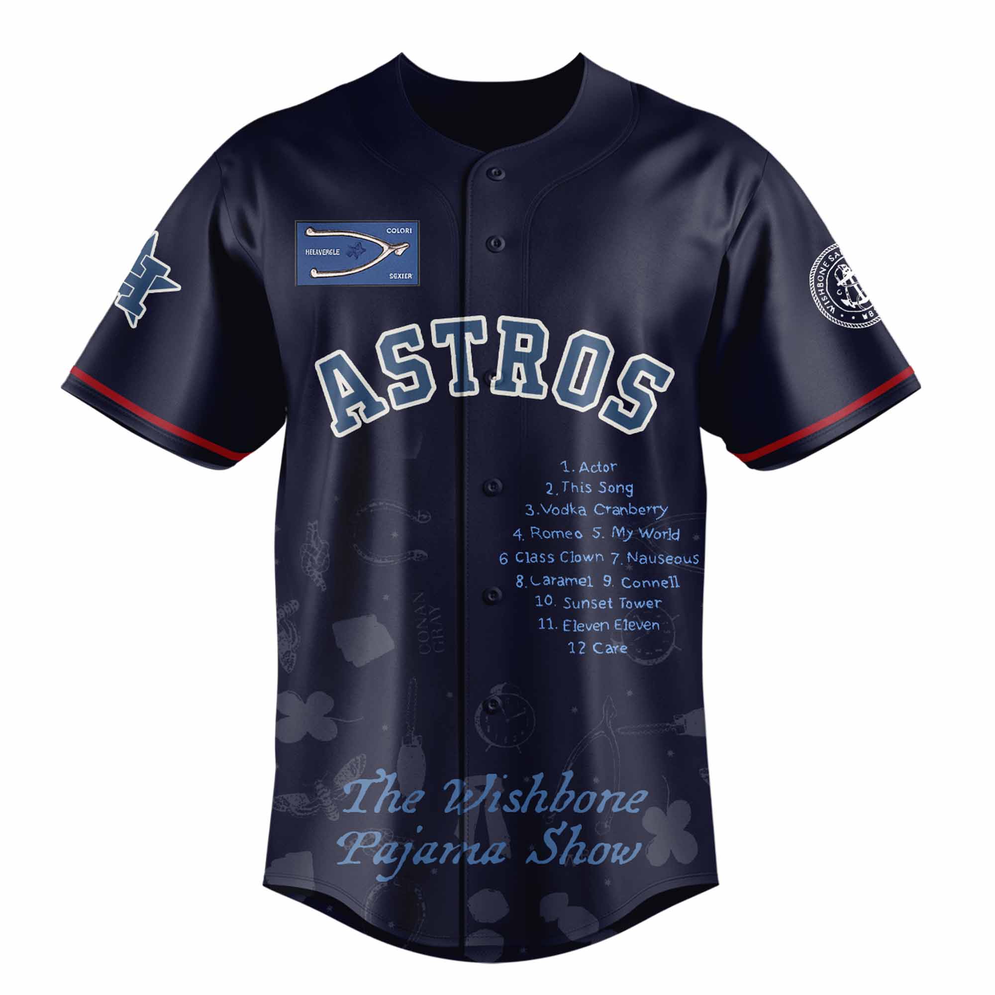 Jerseytrend Houston Astros MLB x The Wishbone Pajama Show Personalized Baseball Jersey For Fans - Image 2