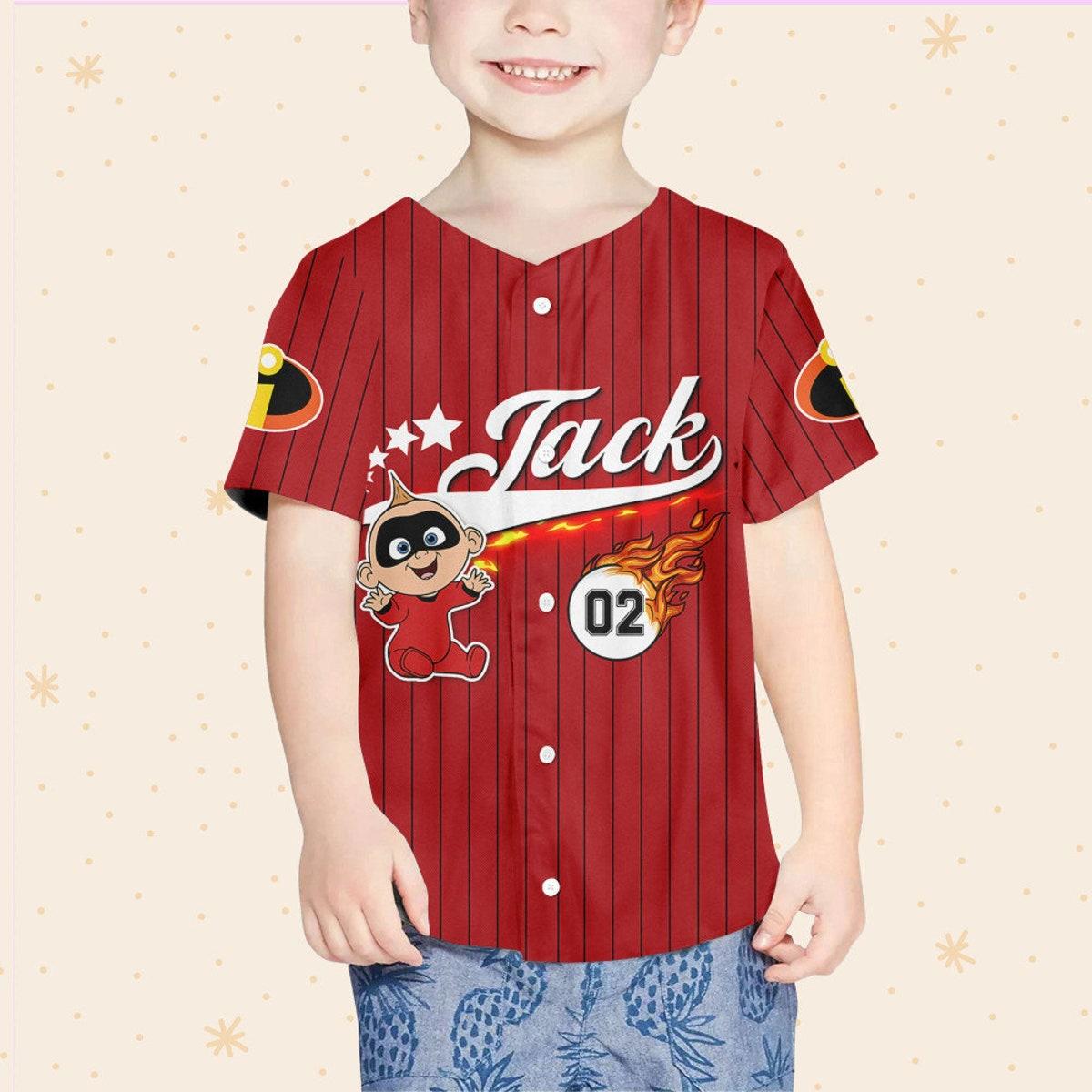 Mckenzieshoponline Incredible Jack Baby Red Black Disney Personalized Baseball Jersey For Fans - Image 4