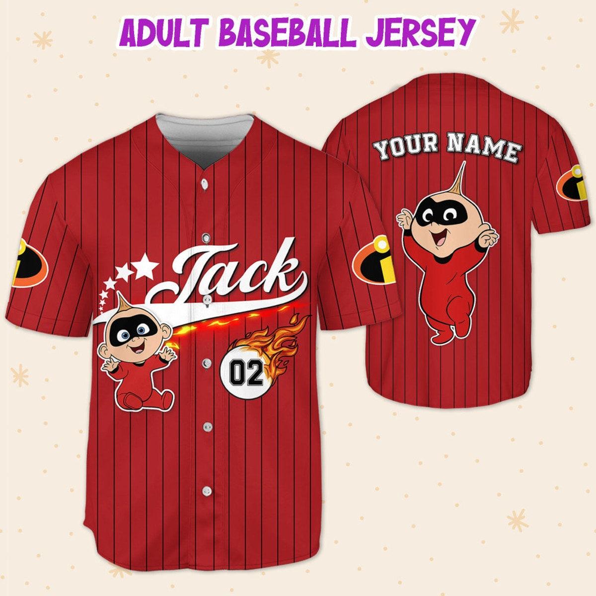 Mckenzieshoponline Incredible Jack Baby Red Black Disney Personalized Baseball Jersey For Fans - Image 5