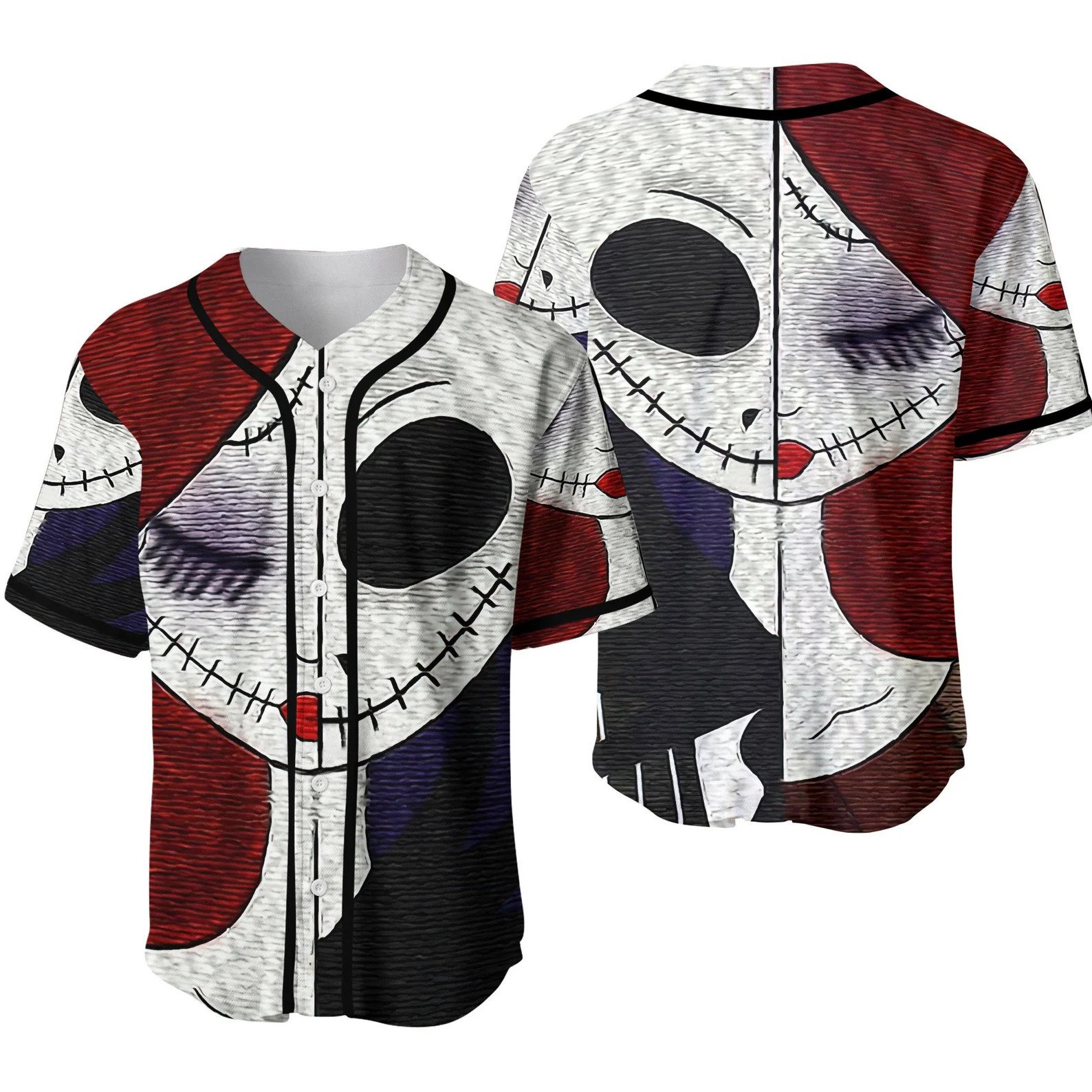 Mckenzieshoponline Jack & Sally The Nightmare Before Christmas Personalized Baseball Jersey For Fans