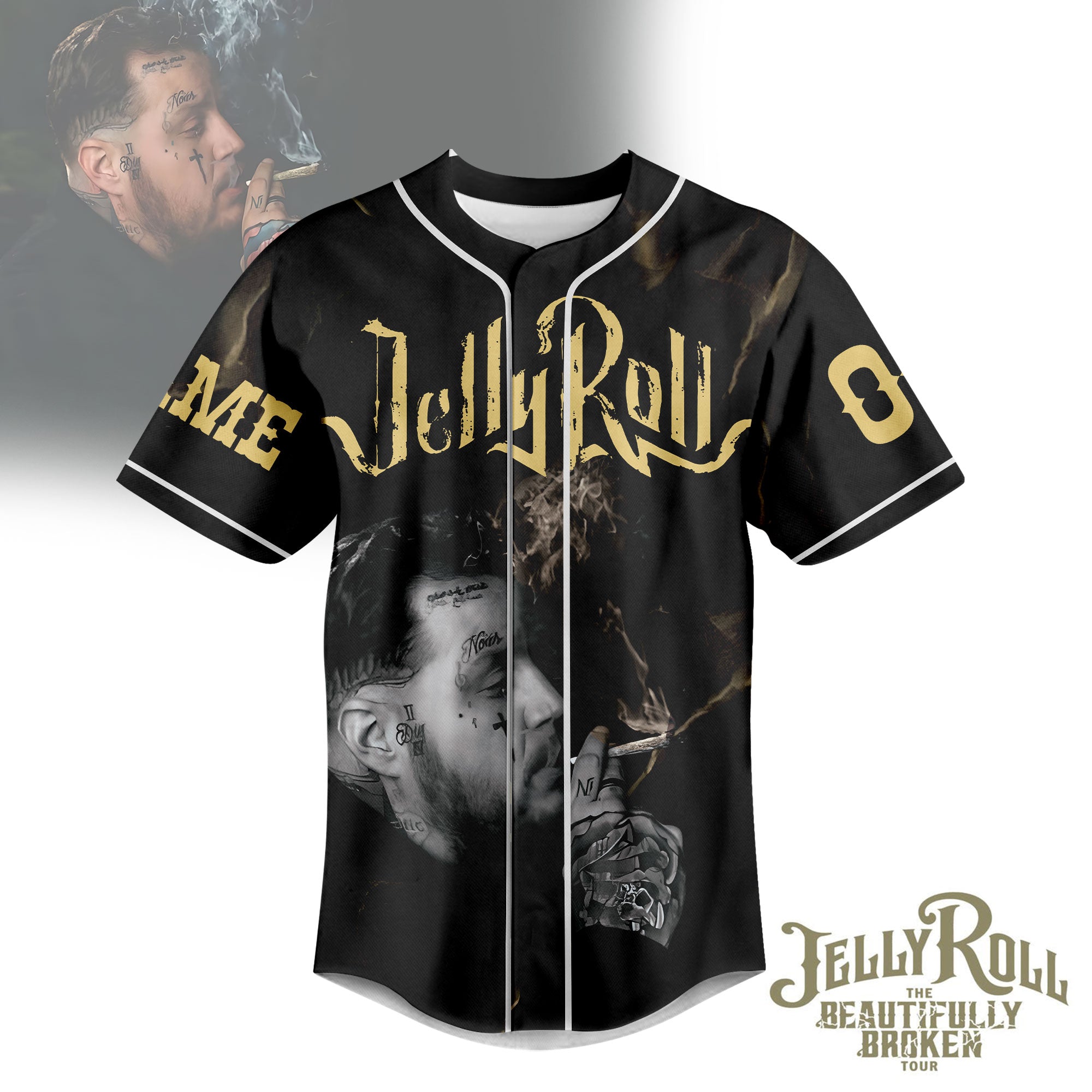 Mckenzieshoponline Jelly Roll I Am Not Okay Personalized Baseball Jersey For Fans - Image 3