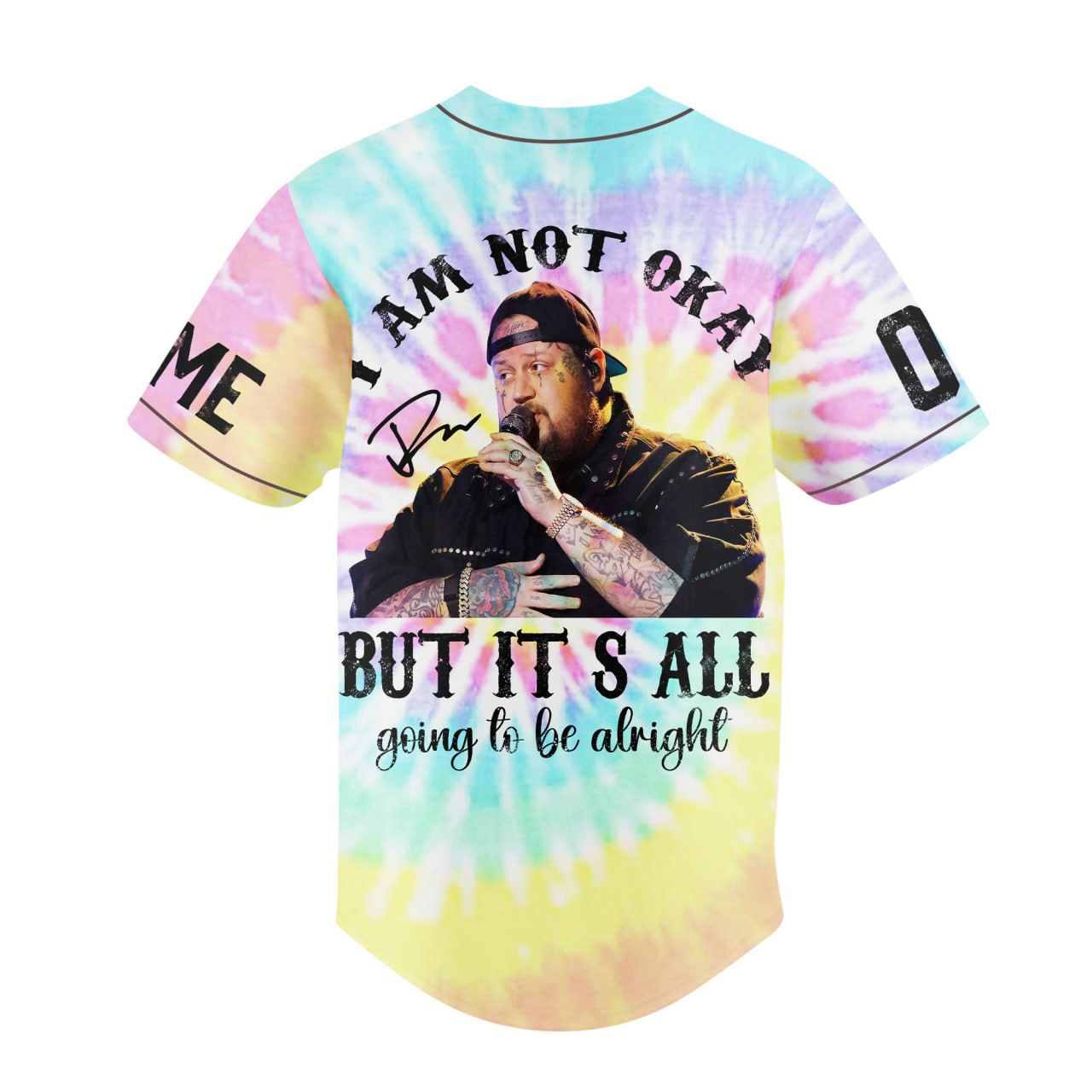 Mckenzieshoponline Jelly Roll I Am Not Okay Personalized Baseball Jersey For Fans - Image 3