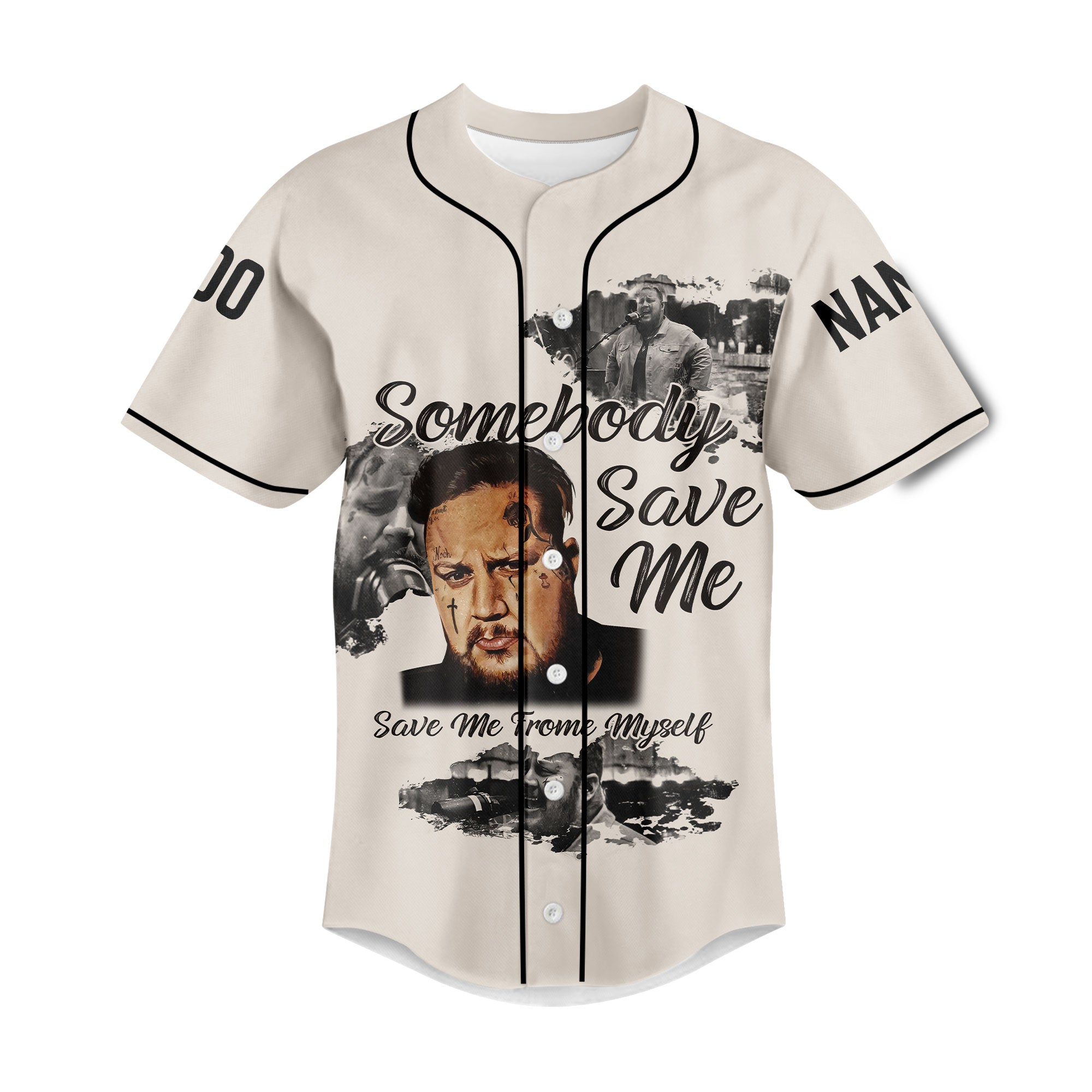 Mckenzieshoponline Jelly Roll Somebody Save Me Personalized Baseball Jersey For Fans - Image 2
