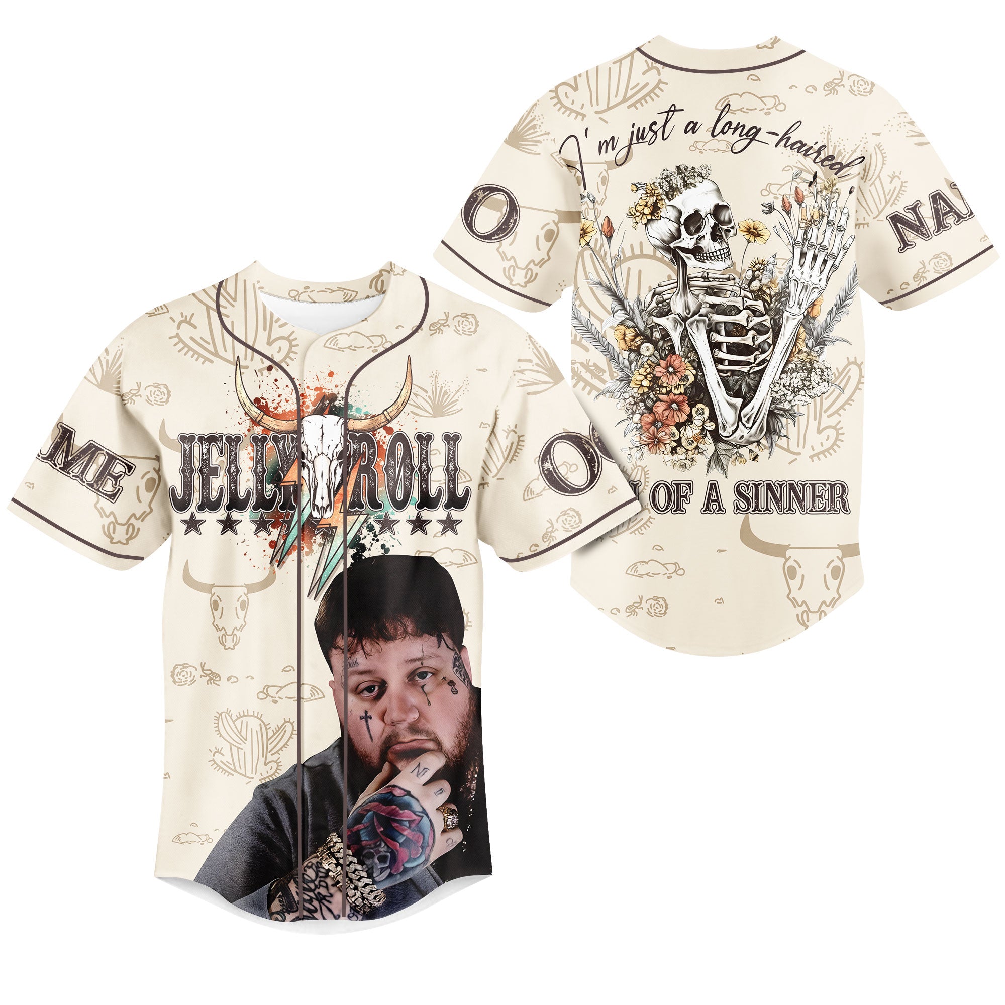 Mckenzieshoponline Jelly Roll Son Of A Sinner Personalized Baseball Jersey For Fans - Image 2