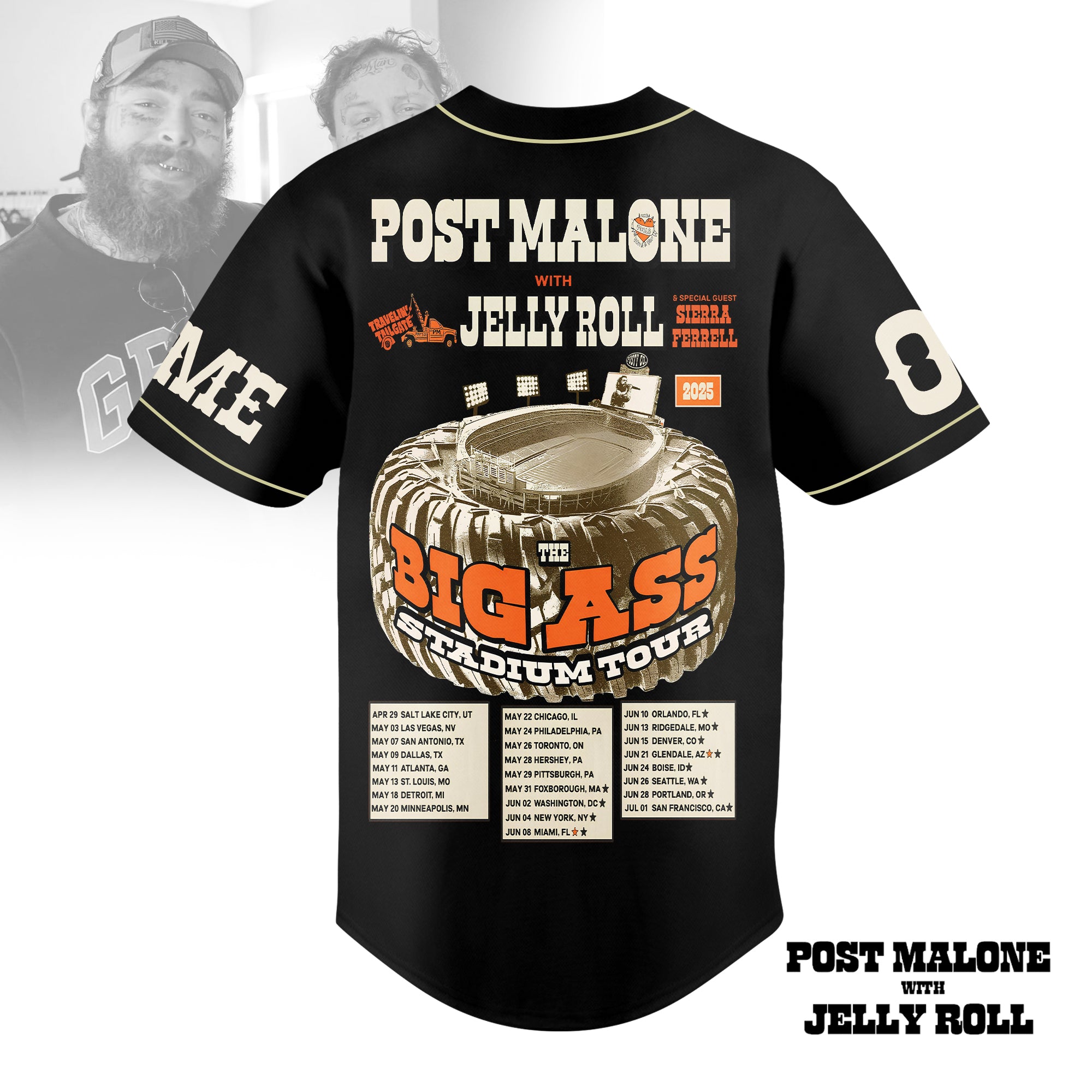 Mckenzieshoponline Jelly Roll x Post Malone Personalized Baseball Jersey For Fans - Image 2
