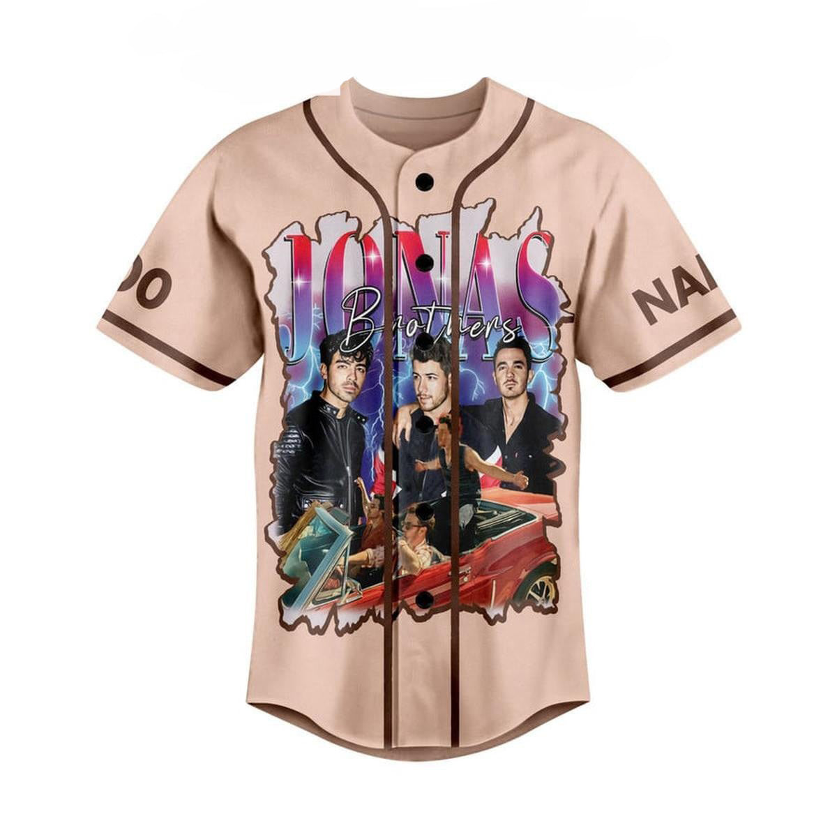 Mckenzieshoponline Jonas Brothers Five Albums One Night Personalized Baseball Jersey For Fans - Image 3