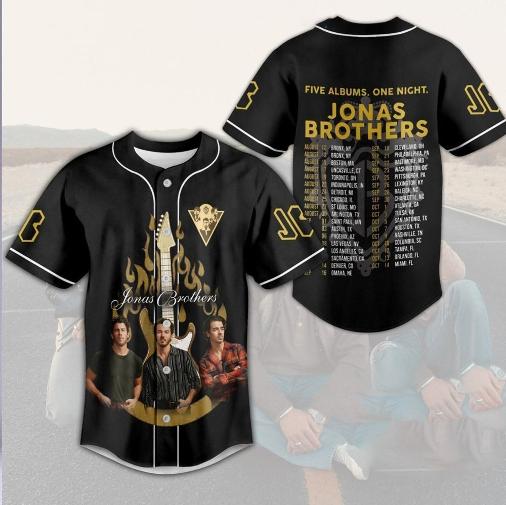 Mckenzieshoponline Jonas Brothers Five Albums One Night Personalized Baseball Jersey For Fans