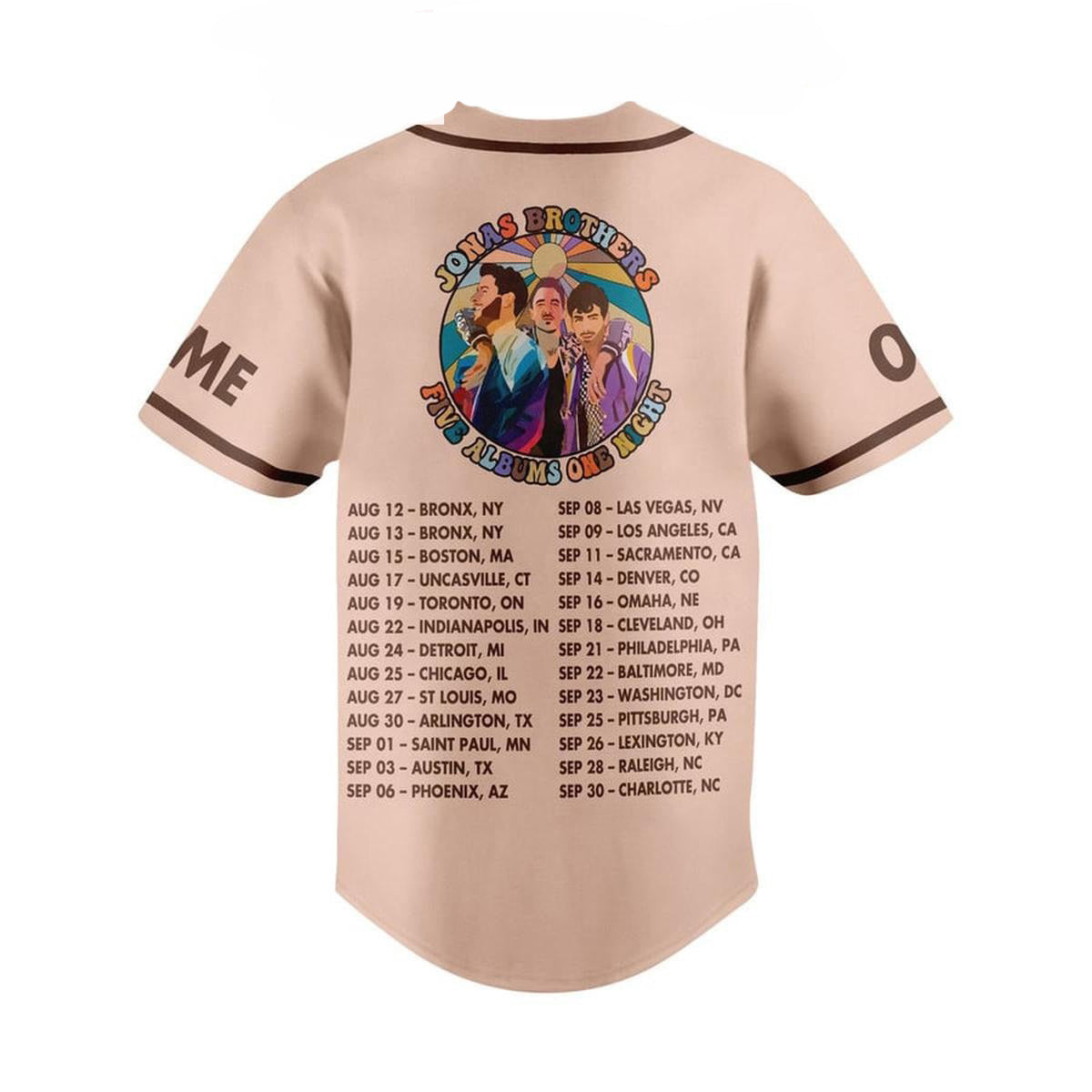Mckenzieshoponline Jonas Brothers Five Albums One Night Personalized Baseball Jersey For Fans - Image 2