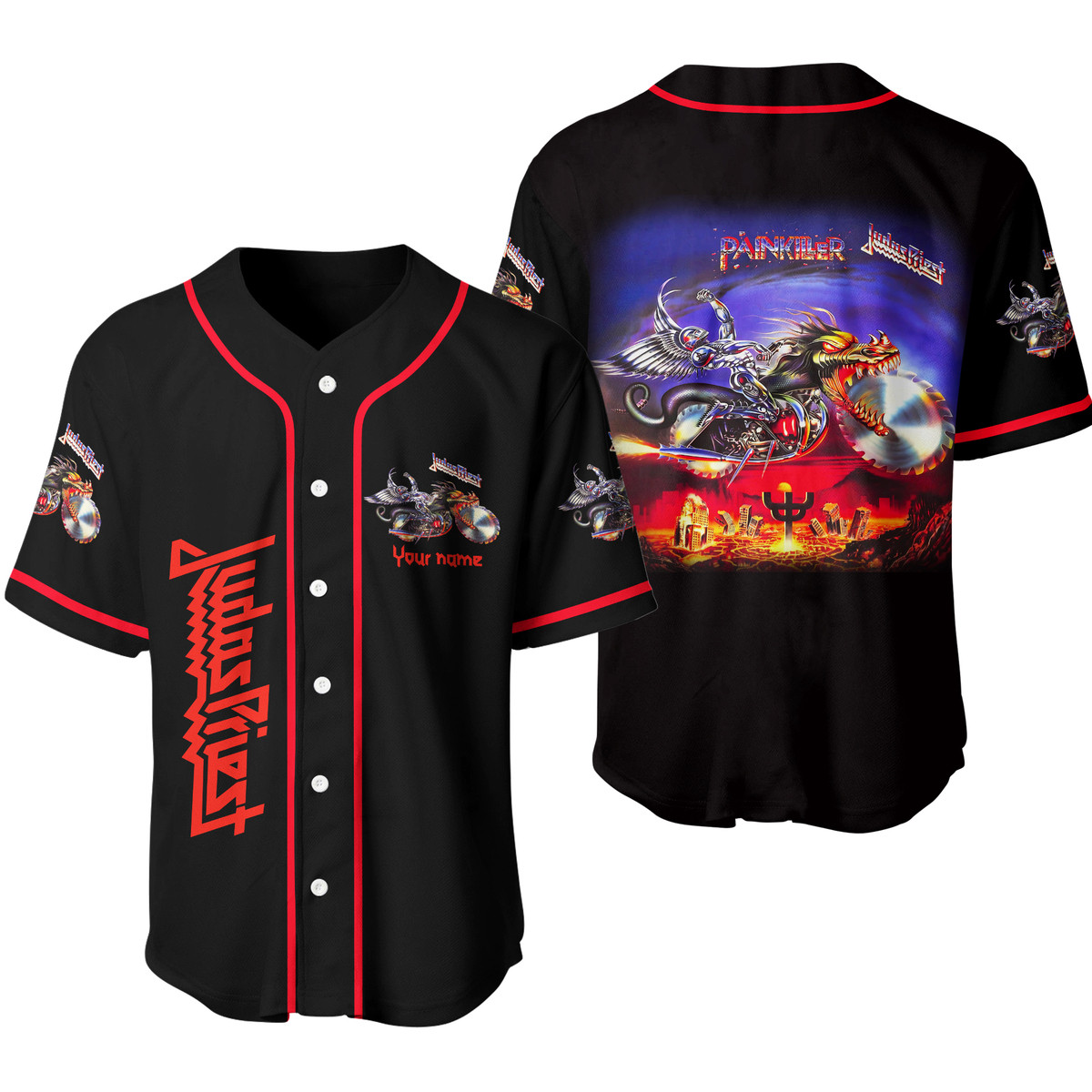 Jerseytrend Judas Priest Band Painkiller Personalized Baseball Jersey For Fans - Image 3