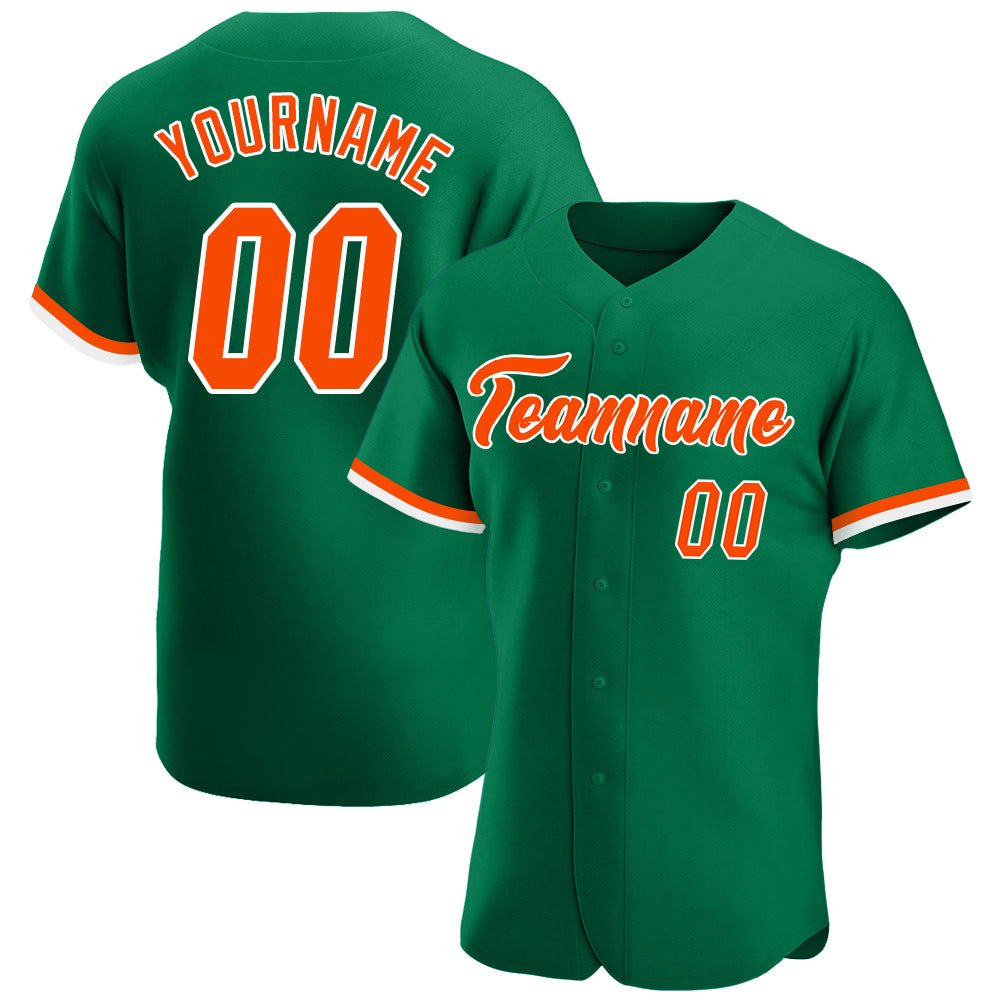 Mckenzieshoponline Kelly Green Orange White Personalized Baseball Jersey For Fans
