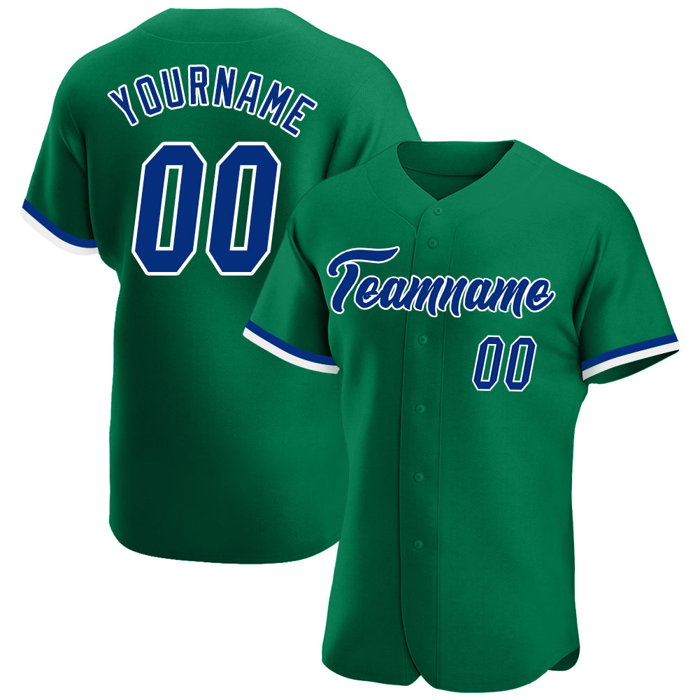 Mckenzieshoponline Kelly Green Royal White Personalized Baseball Jersey For Fans
