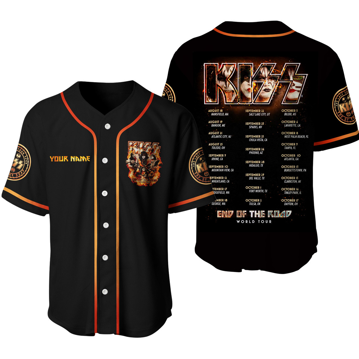 Jerseytrend Kiss Band End of The Road World Tour Personalized Baseball Jersey For Fans - Image 3