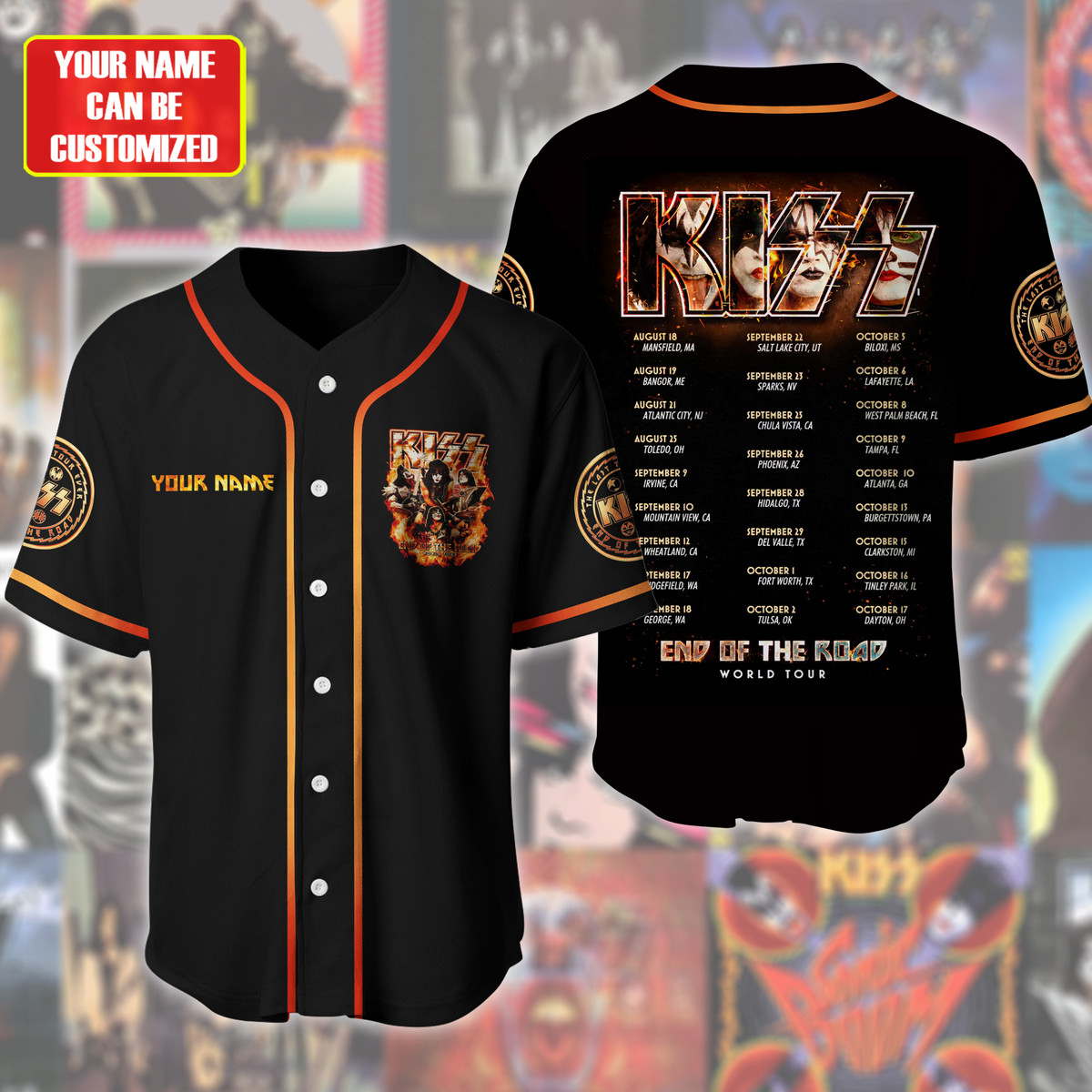Jerseytrend Kiss Band End of The Road World Tour Personalized Baseball Jersey For Fans - Image 2