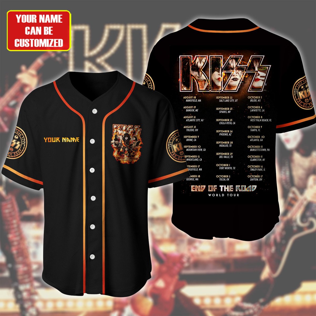 Jerseytrend Kiss Band End of The Road World Tour Personalized Baseball Jersey For Fans