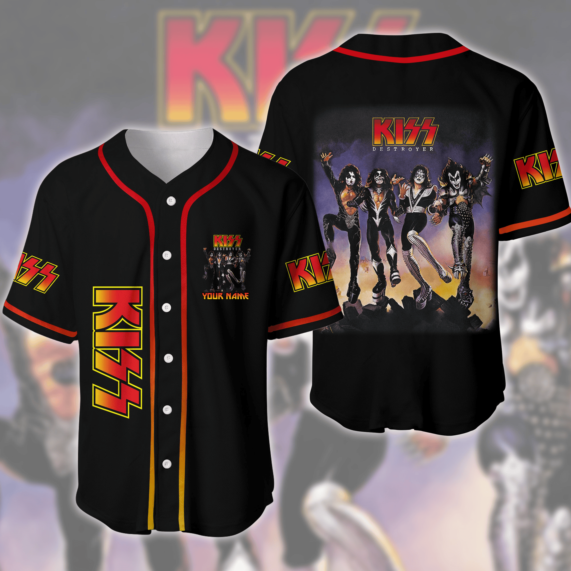 Jerseytrend Kiss Band Personalized Baseball Jersey For Fans