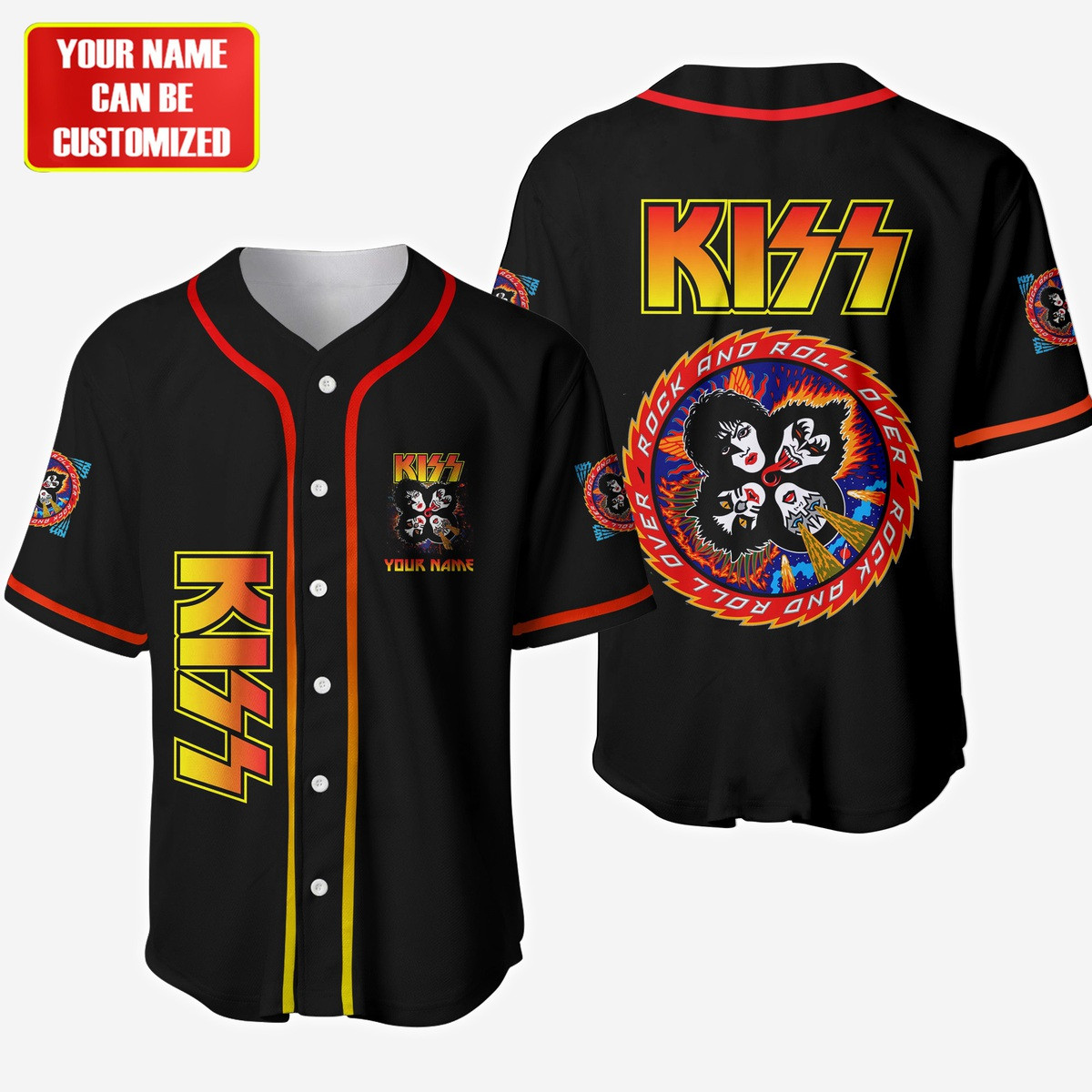 Jerseytrend Kiss Band Rock and Roll Over Personalized Baseball Jersey For Fans - Image 2