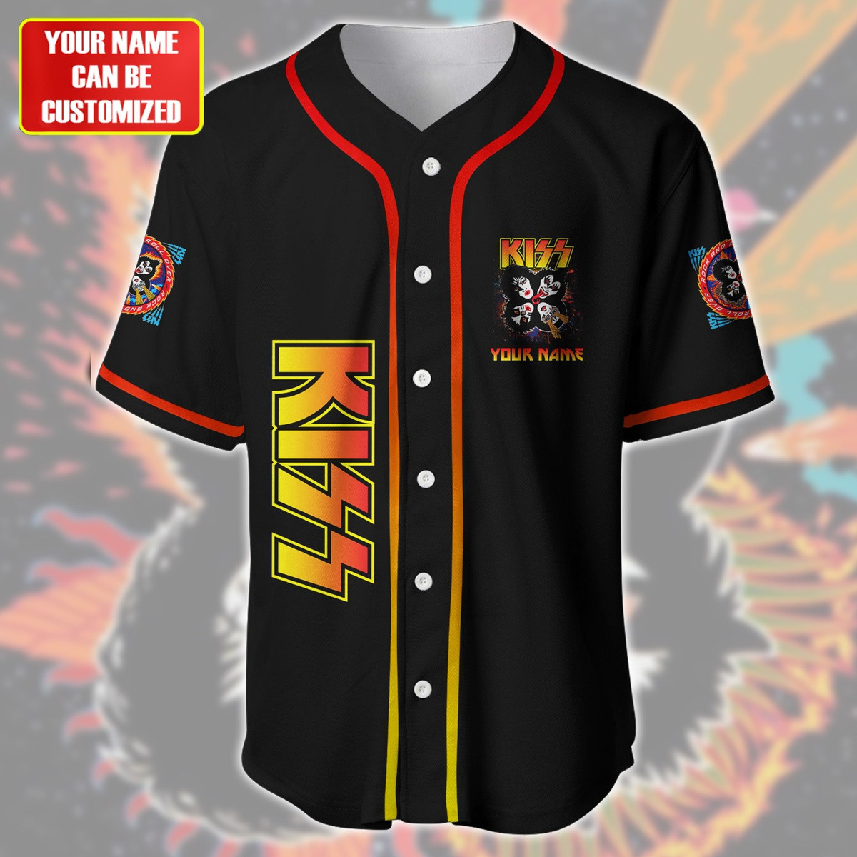 Jerseytrend Kiss Band Rock and Roll Over Personalized Baseball Jersey For Fans - Image 3
