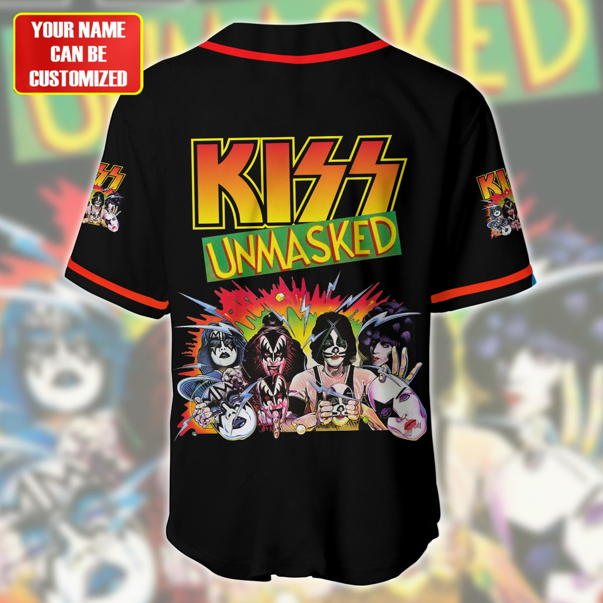 Jerseytrend Kiss Band Unmasked Personalized Baseball Jersey For Fans - Image 4