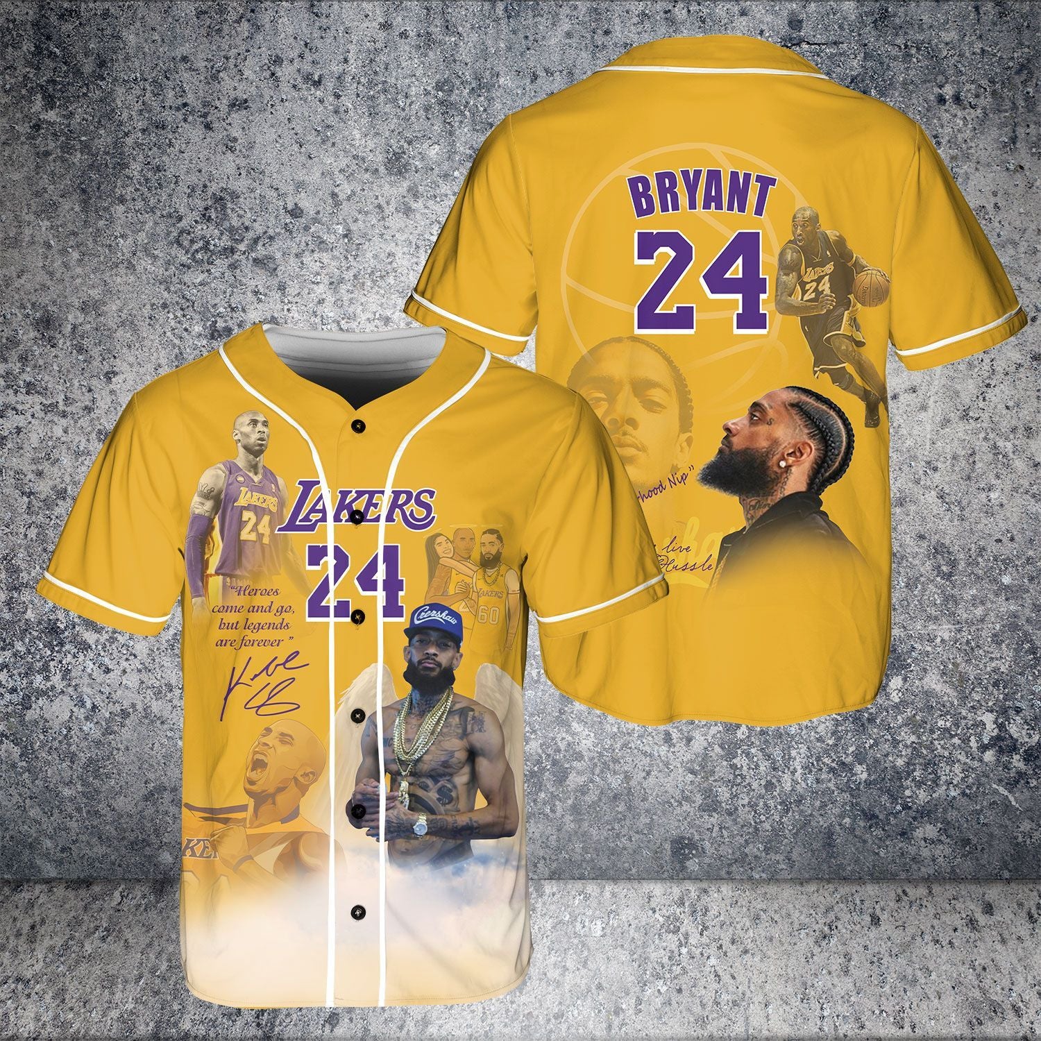 Mckenzieshoponline Kobe Bryant x Nipsey Hussle Personalized Baseball Jersey For Fans