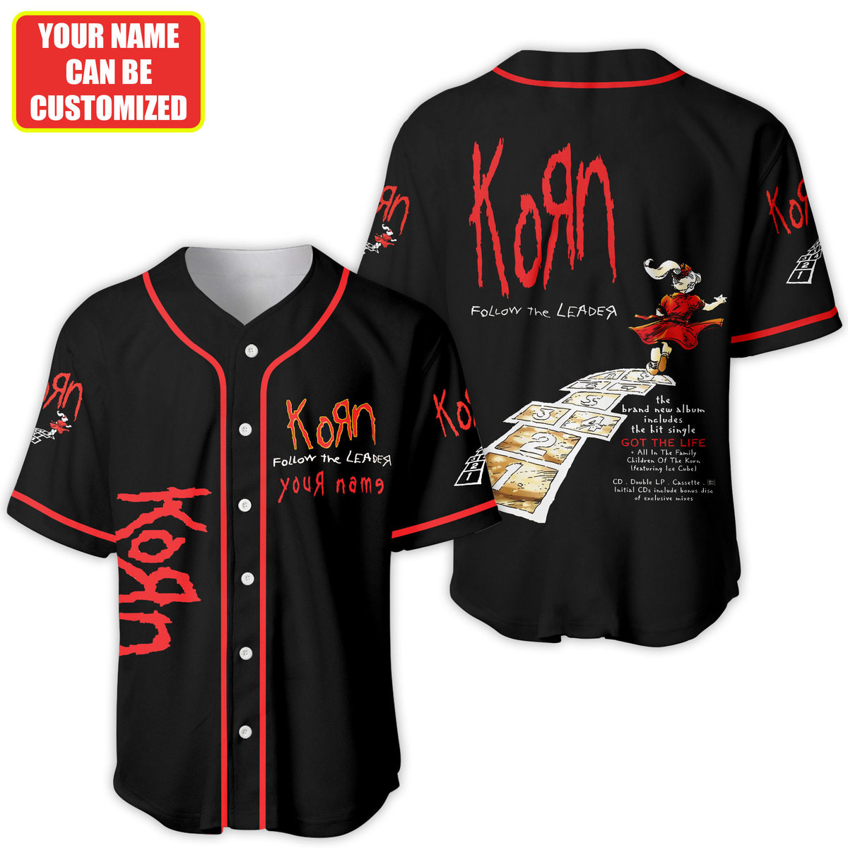 Jerseytrend Korn Band Follow The Leader Personalized Baseball Jersey For Fans - Image 3