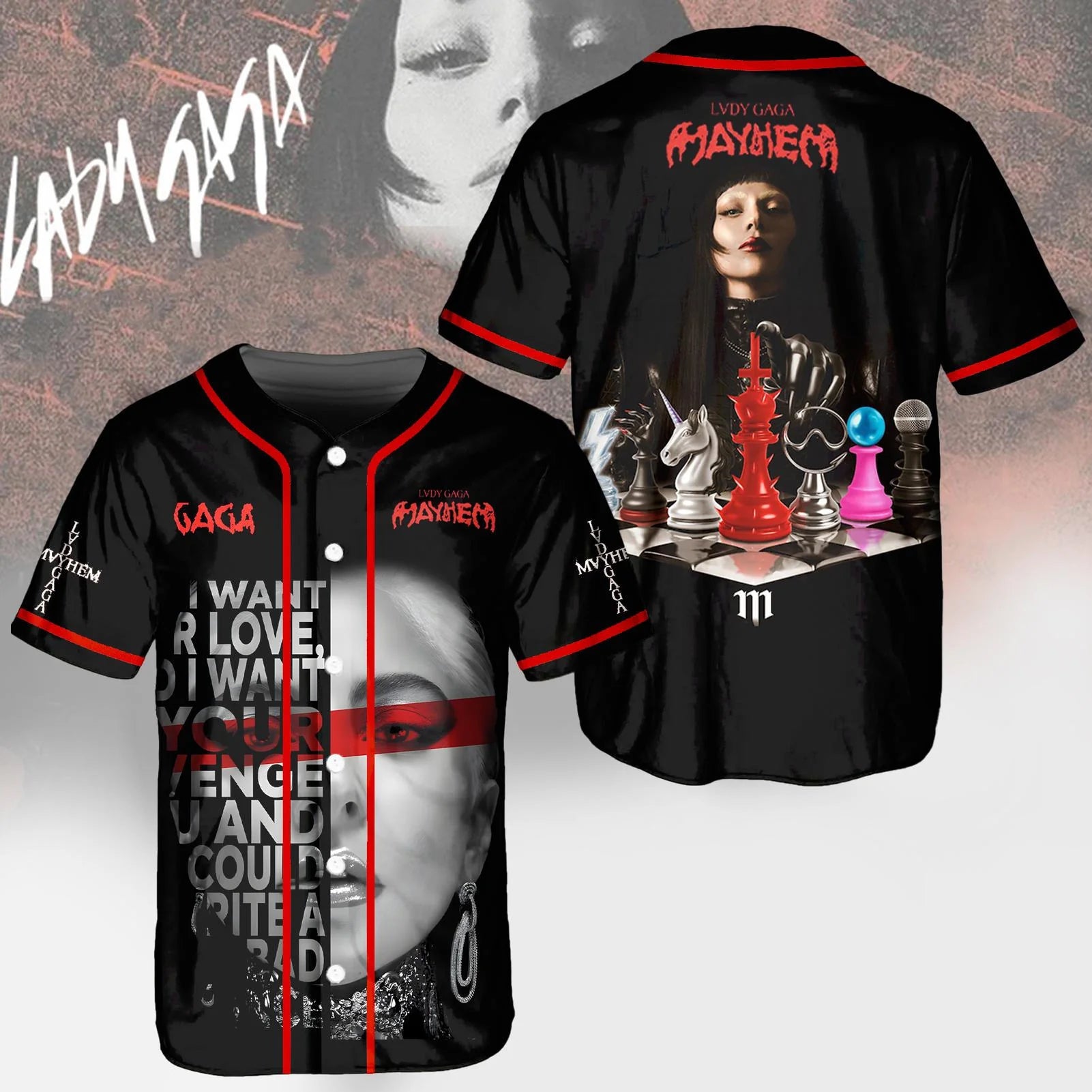 Mckenzieshoponline Lady Gaga Mayhem Tour Personalized Baseball Jersey For Fans
