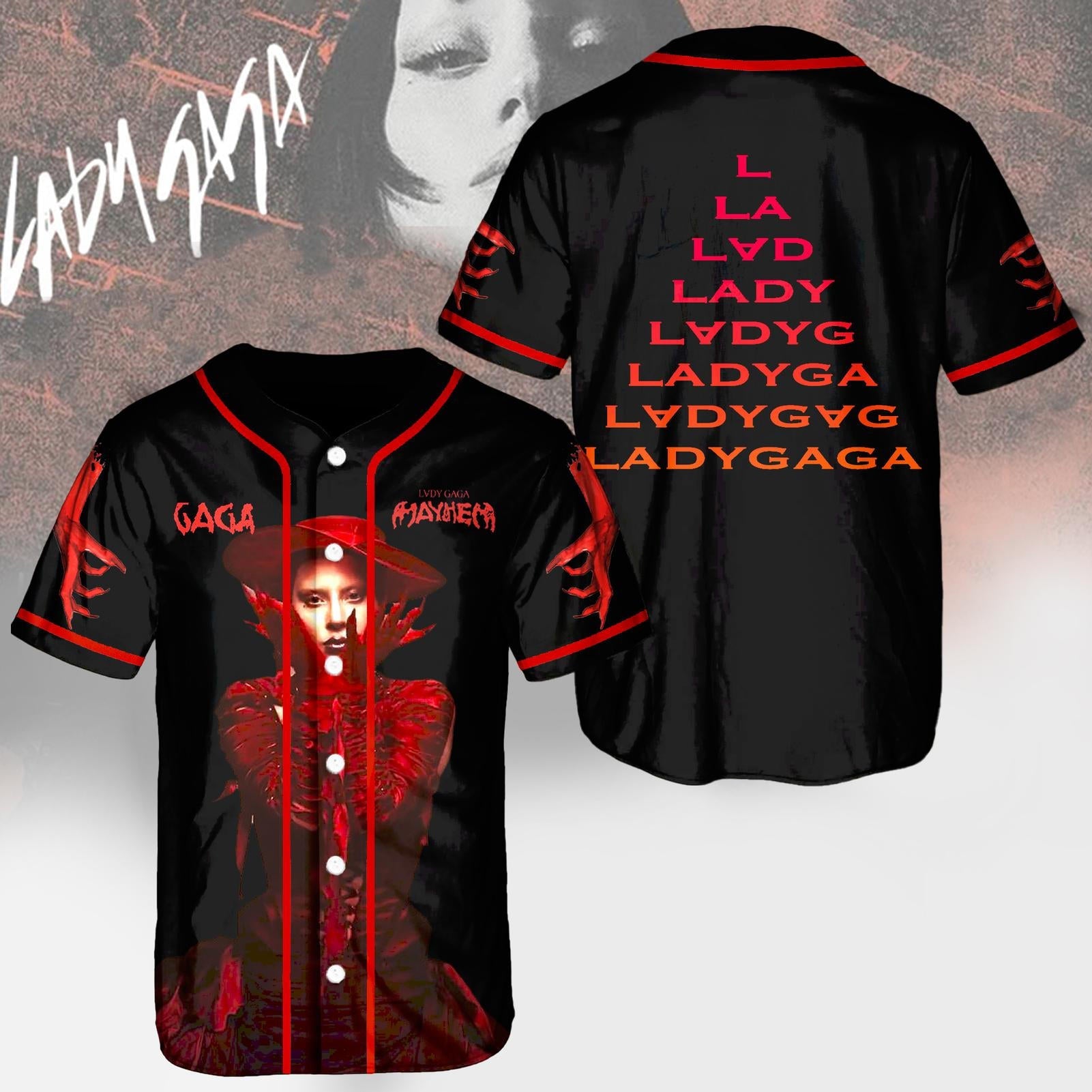 Mckenzieshoponline Lady Gaga Mayhem Tour Personalized Baseball Jersey For Fans