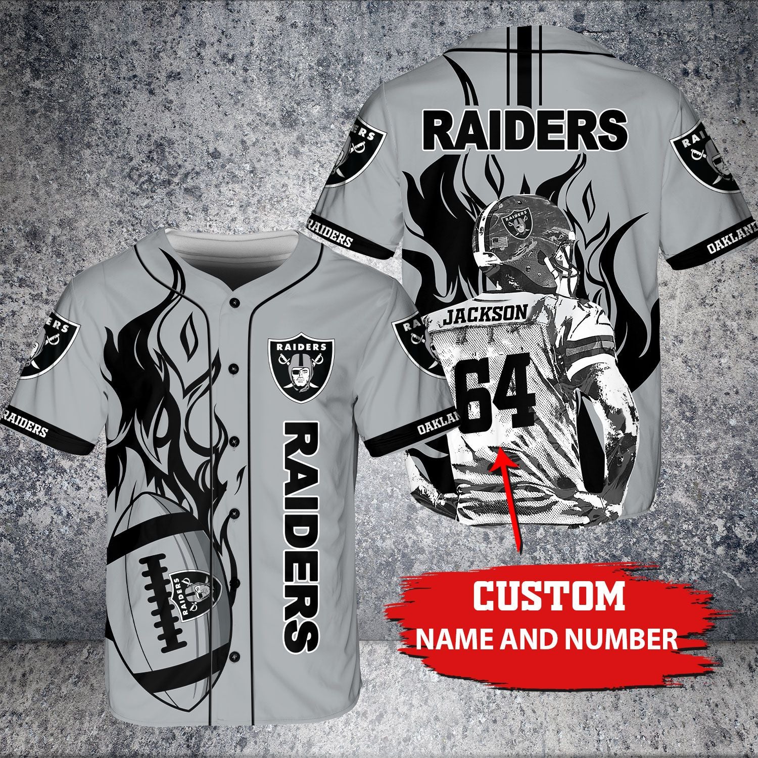 Mckenzieshoponline Las Vegas Raiders Personalized Baseball Jersey For Fans