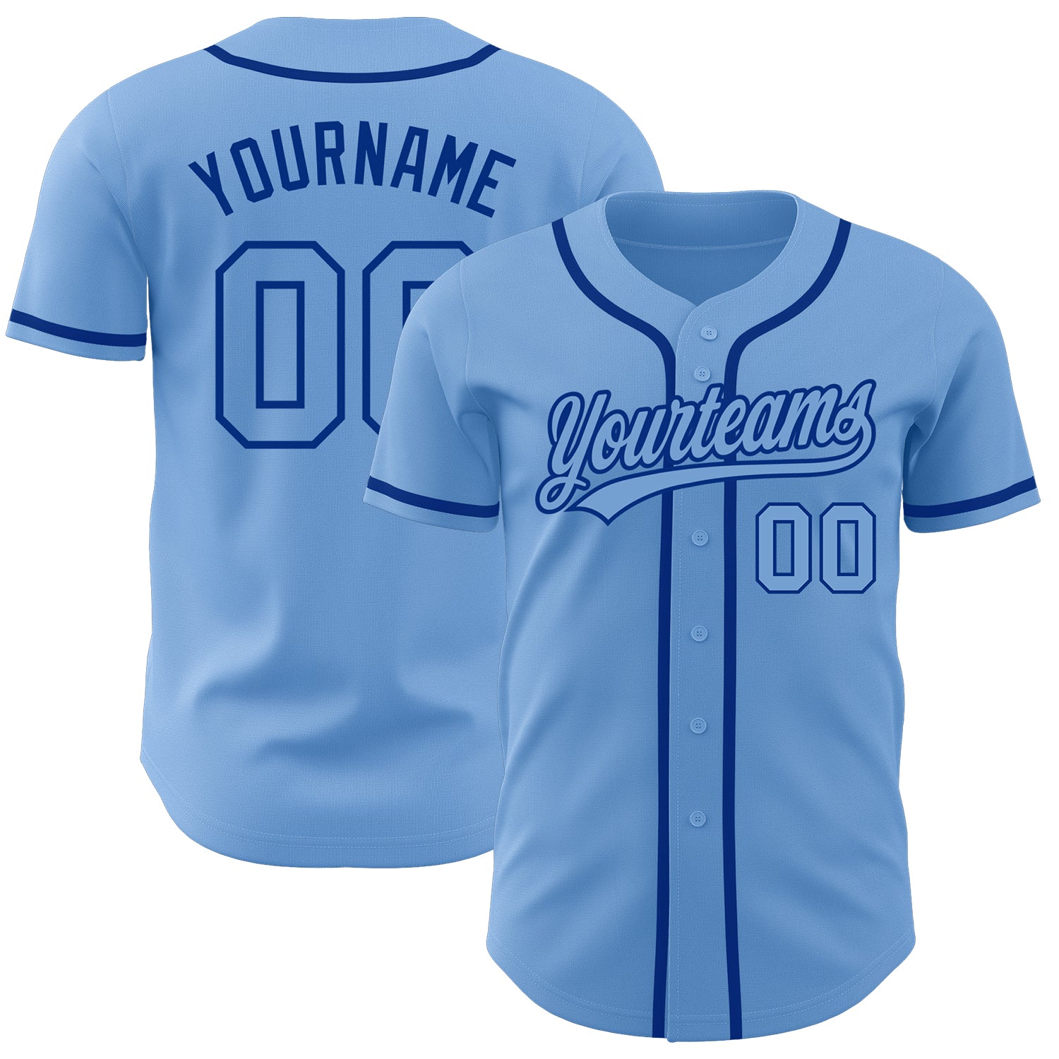 Mckenzieshoponline Light Blue Light Blue Royal Personalized Baseball Jersey For Fans