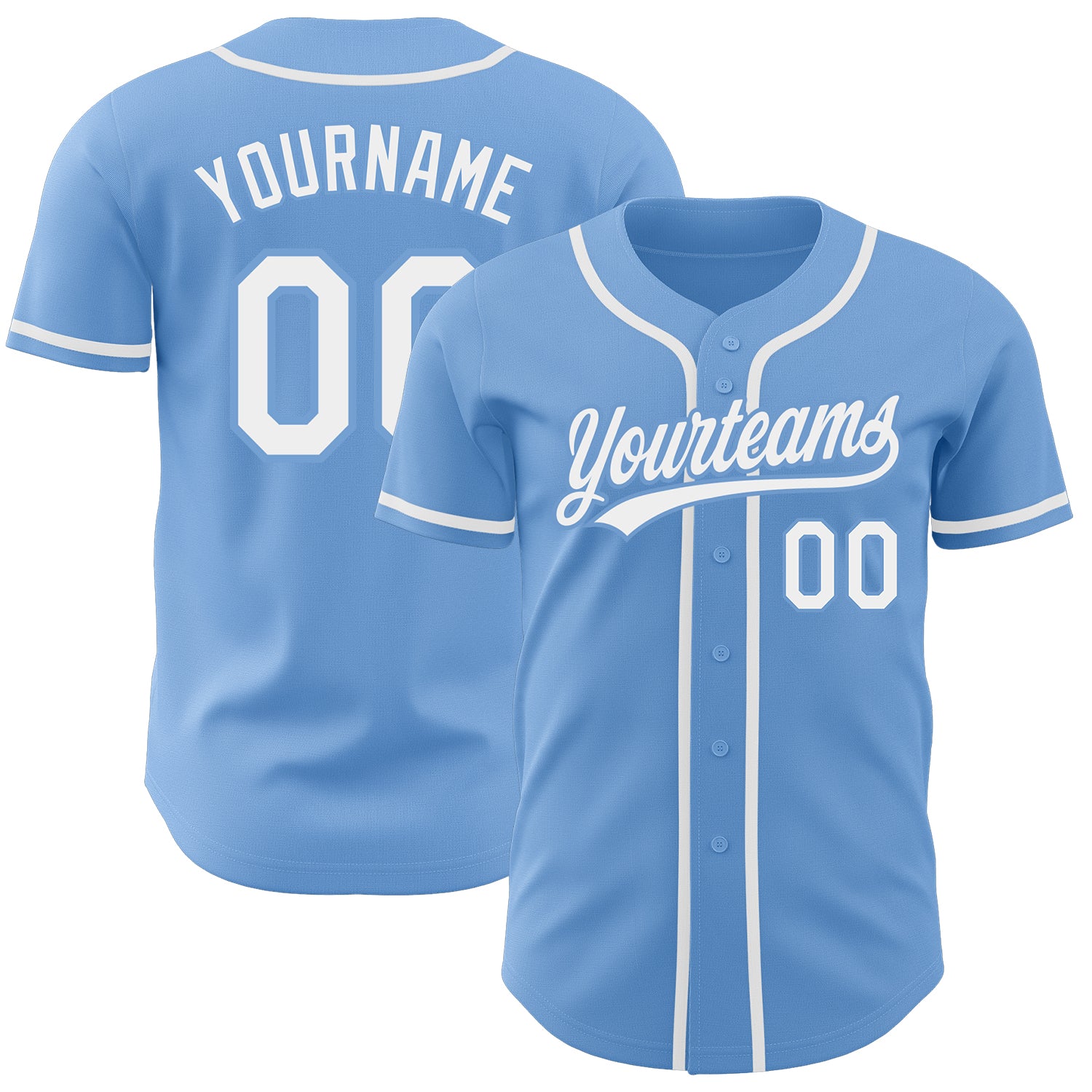 Jerseytrend Light Blue White Personalized Baseball Jersey For Fans