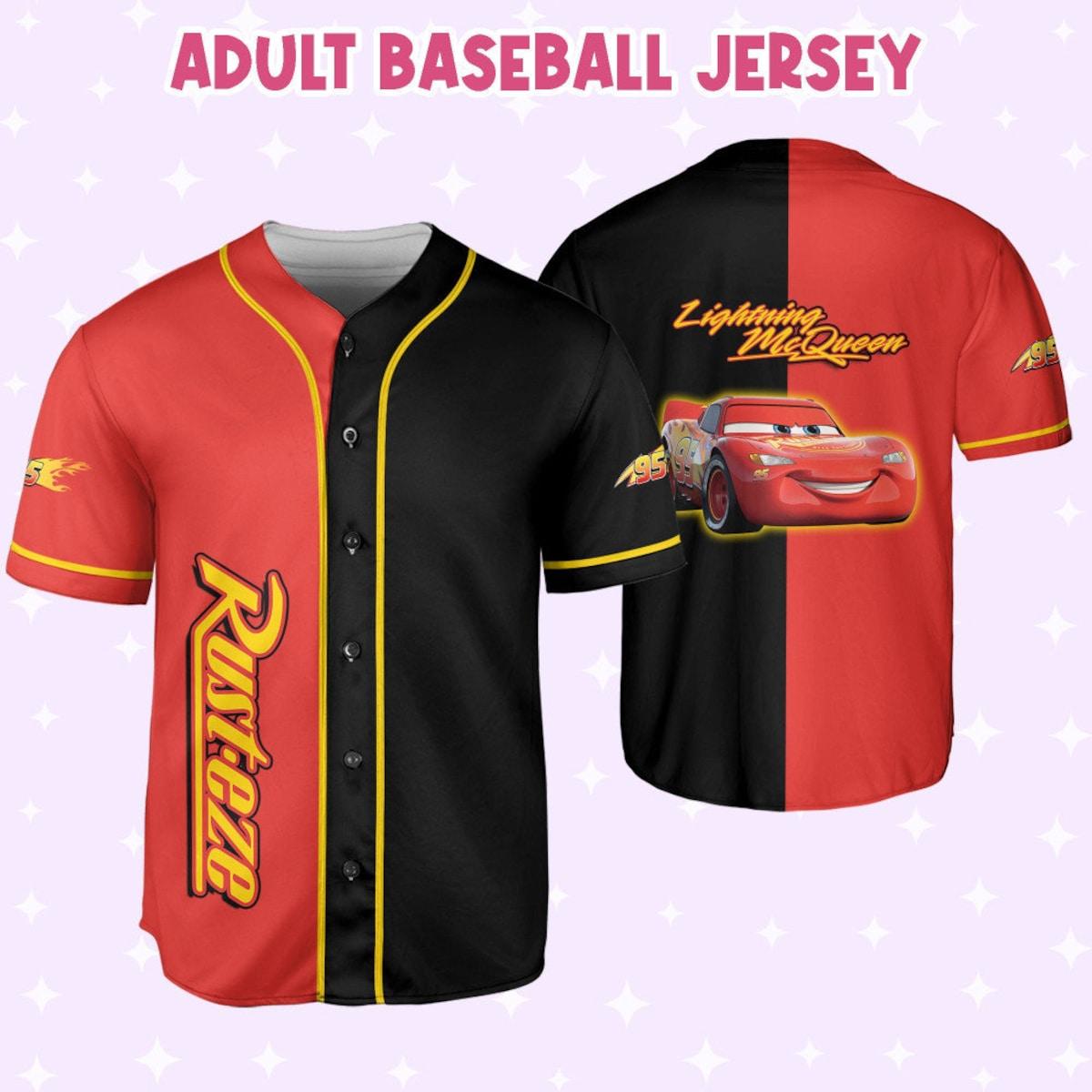 Mckenzieshoponline Lightning Mcqueen Red Black Disney Personalized Baseball Jersey For Fans - Image 7