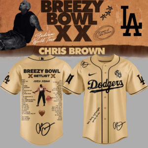Mckenzieshoponline Los Angeles Dodgers MLB x Chris Brown Breezy Bowl XX Personalized Baseball Jersey For Fans