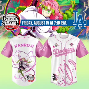Mckenzieshoponline Los Angeles Dodgers MLB x Demon Slayer Mitsuri Kanroji Personalized Baseball Jersey For Fans