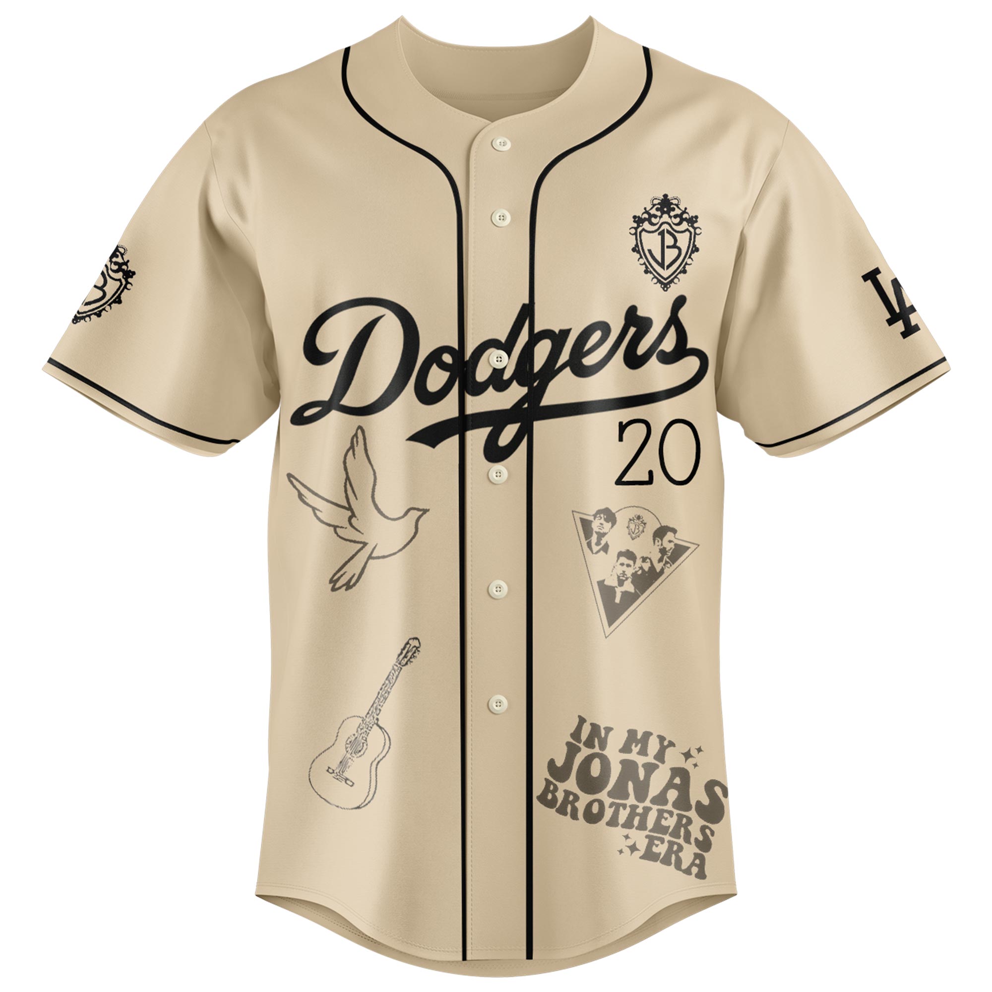 Jerseytrend Los Angeles Dodgers MLB x Greetings From Jonas Brothers Personalized Baseball Jersey For Fans - Image 3