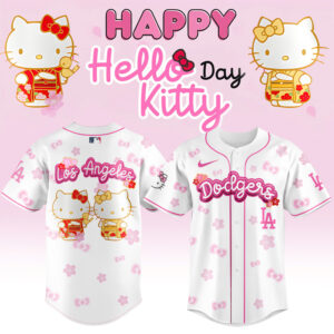 Mckenzieshoponline Los Angeles Dodgers MLB x Hello Kitty Personalized Baseball Jersey For Fans
