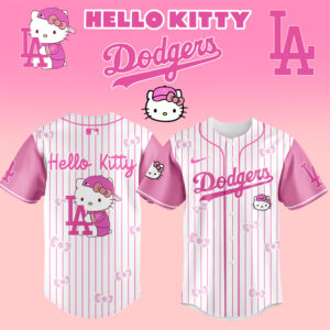 Mckenzieshoponline Los Angeles Dodgers MLB x Hello Kitty Personalized Baseball Jersey For Fans