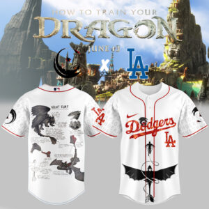 Mckenzieshoponline Los Angeles Dodgers MLB x How to Train Your Dragon Personalized Baseball Jersey For Fans
