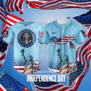 Mckenzieshoponline Los Angeles Dodgers MLB x Independence Day Personalized Baseball Jersey For Fans