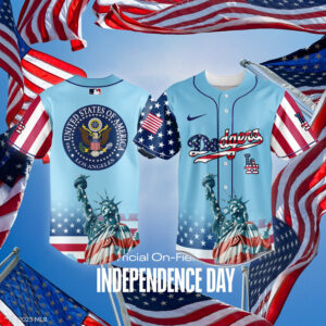Mckenzieshoponline Los Angeles Dodgers MLB x Independence Day Personalized Baseball Jersey For Fans