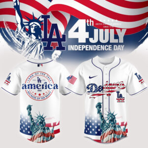 Mckenzieshoponline Los Angeles Dodgers MLB x Independence Day Personalized Baseball Jersey For Fans