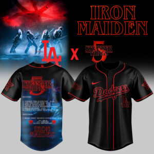 Mckenzieshoponline Los Angeles Dodgers MLB x IRON MAIDEN x Stranger Things Personalized Baseball Jersey For Fans