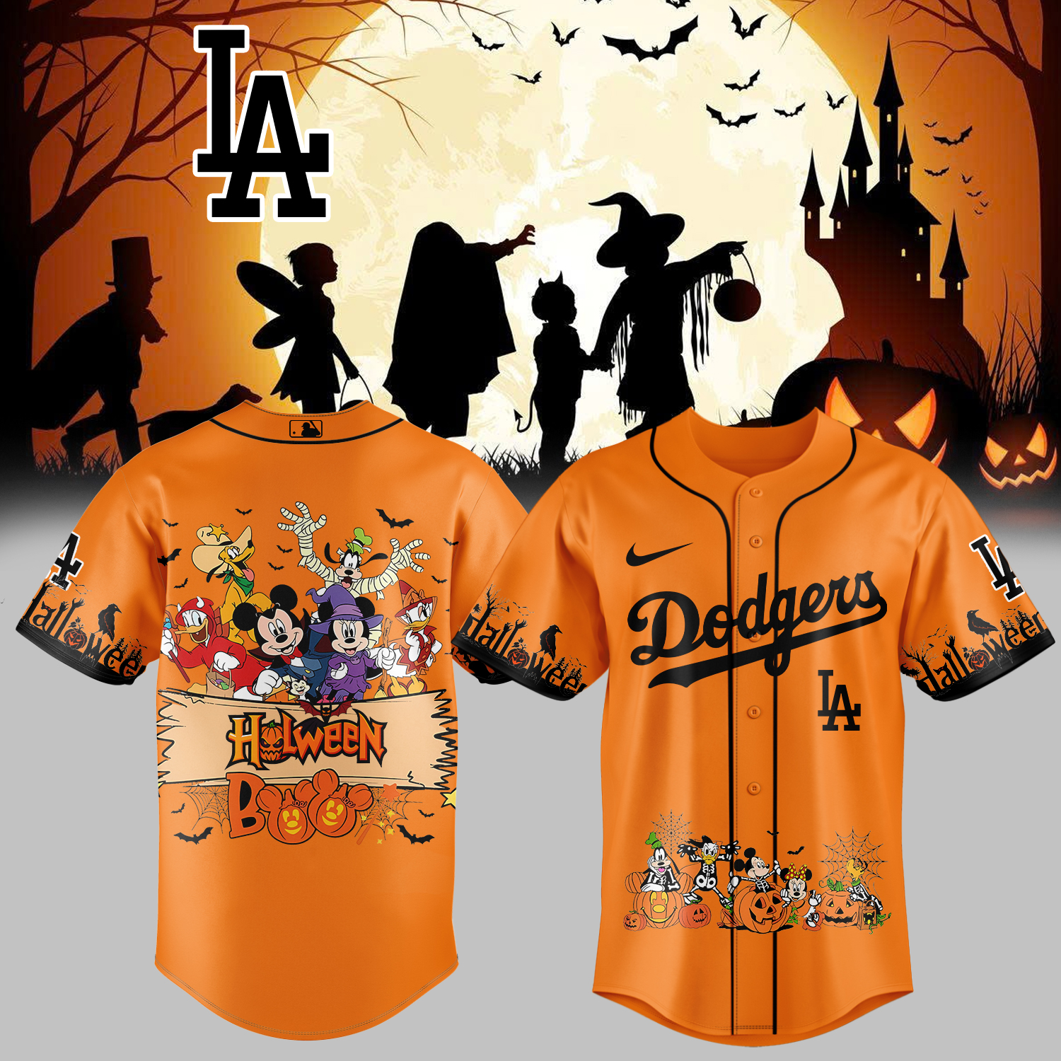 Mckenzieshoponline Los Angeles Dodgers MLB x Mickey Halloween Personalized Baseball Jersey For Fans