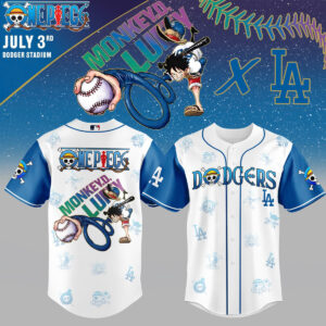 Mckenzieshoponline Los Angeles Dodgers MLB x ONE PIECE Night Personalized Baseball Jersey For Fans