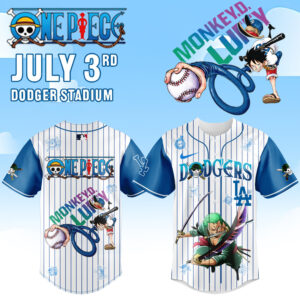 Mckenzieshoponline Los Angeles Dodgers MLB x One Piece Night Zoro Personalized Baseball Jersey For Fans