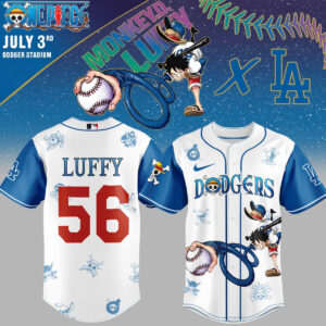 Mckenzieshoponline Los Angeles Dodgers MLB x ONE PIECE Personalized Baseball Jersey For Fans