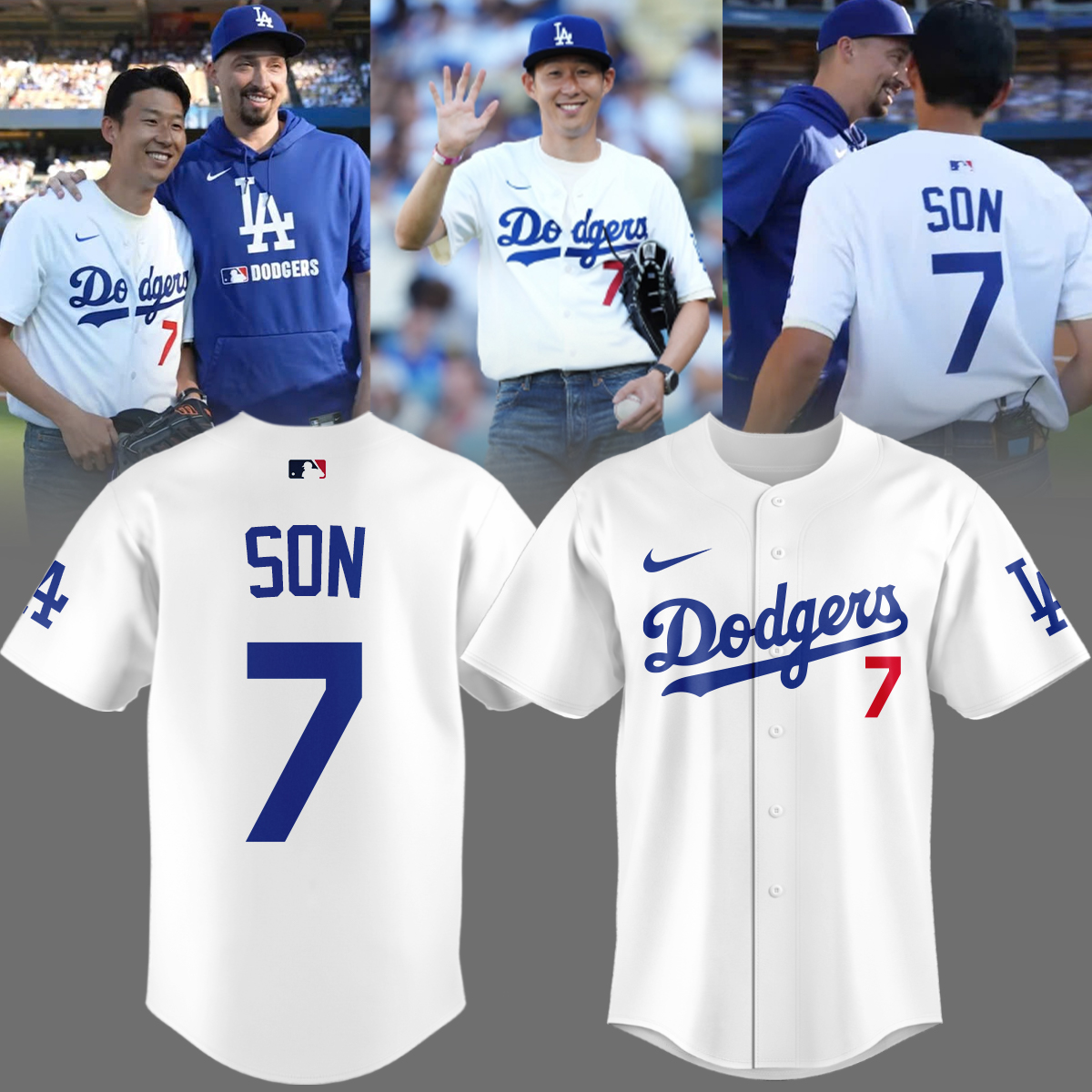 Mckenzieshoponline Los Angeles Dodgers MLB x SON 7 Personalized Baseball Jersey For Fans