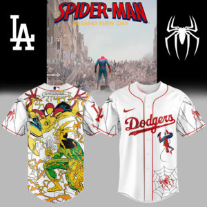 Mckenzieshoponline Los Angeles Dodgers MLB x Spider Man Personalized Baseball Jersey For Fans