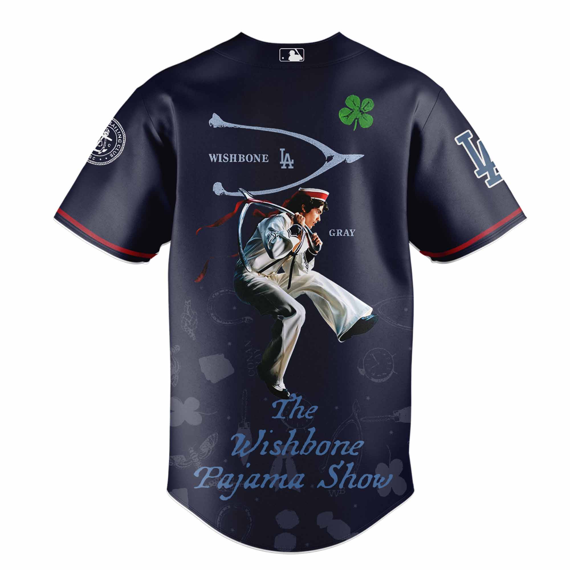 Jerseytrend Los Angeles Dodgers MLB x The Wishbone Pajama Show Personalized Baseball Jersey For Fans - Image 3