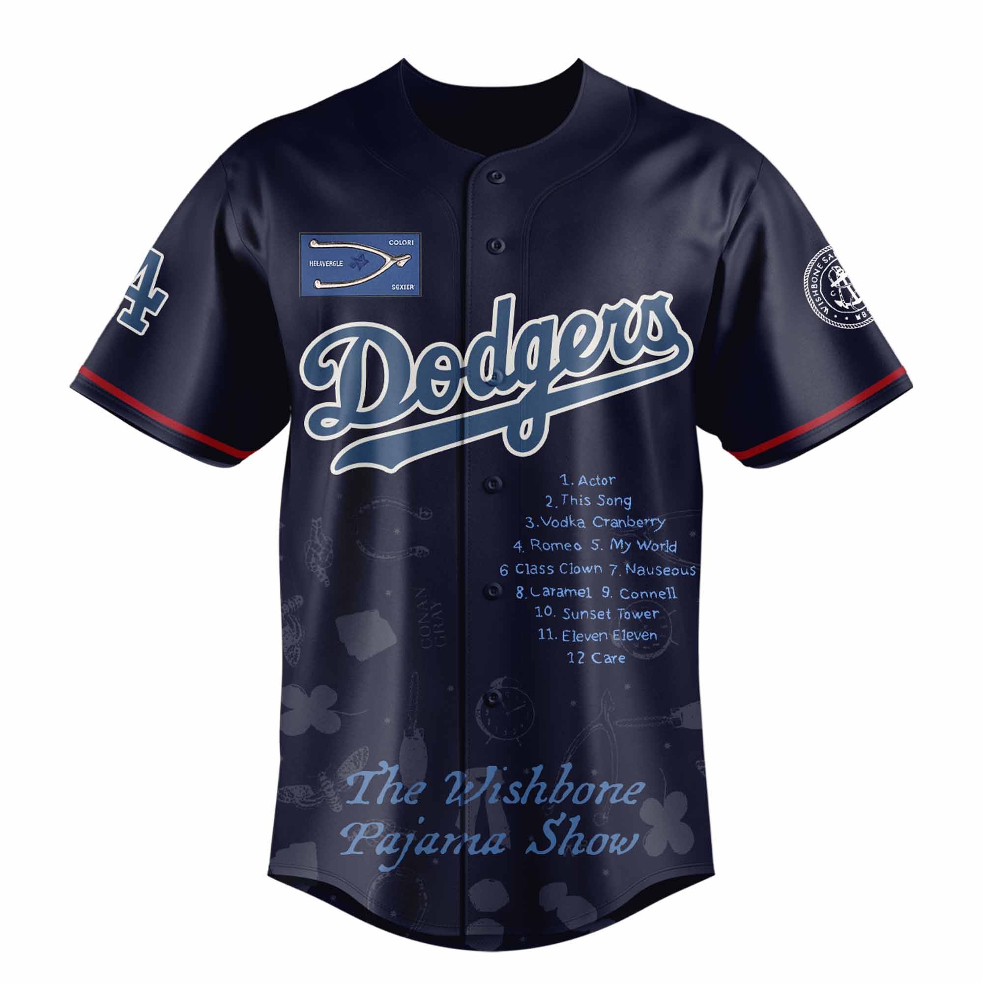 Jerseytrend Los Angeles Dodgers MLB x The Wishbone Pajama Show Personalized Baseball Jersey For Fans - Image 2