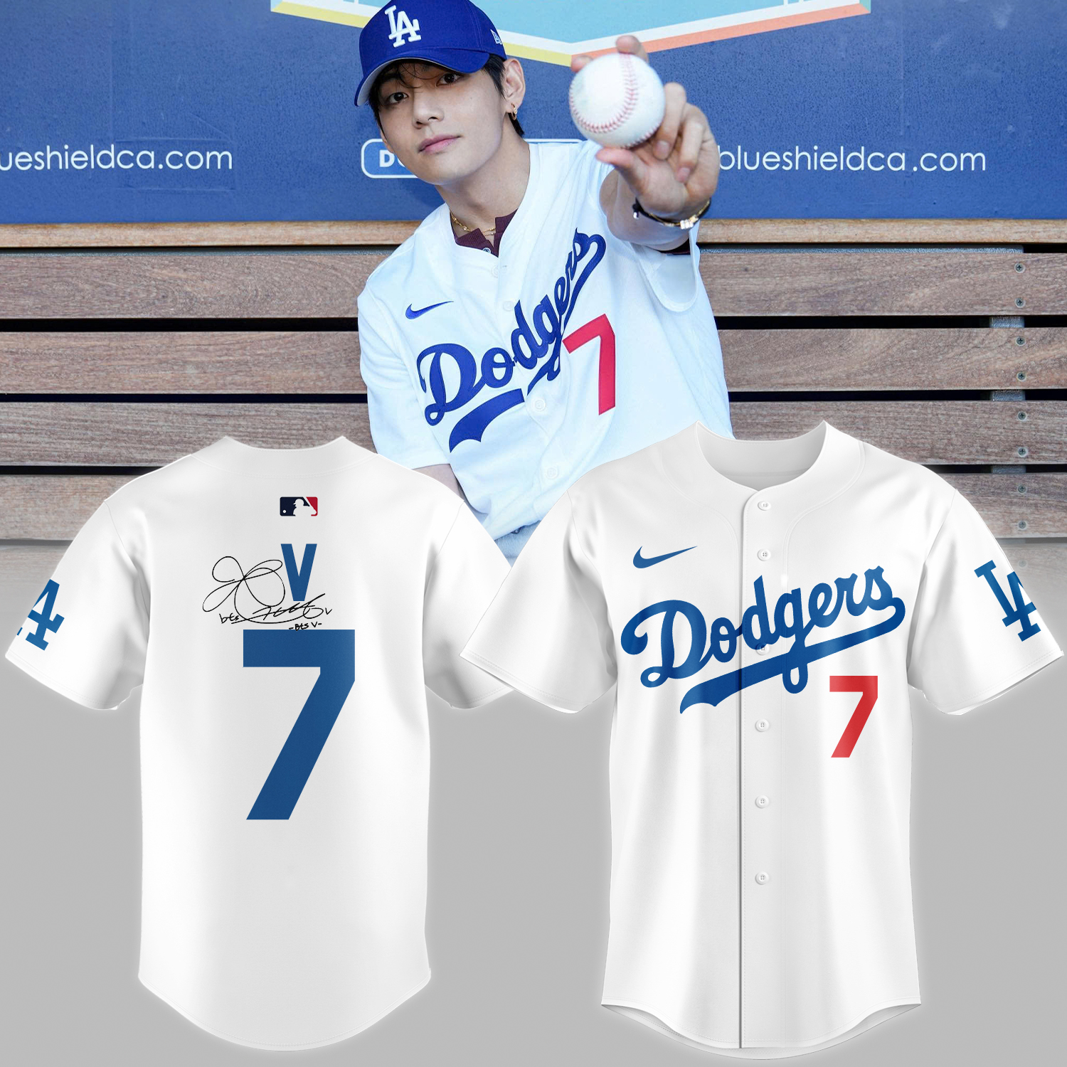 Mckenzieshoponline Los Angeles Dodgers MLB x V BTS Personalized Baseball Jersey For Fans